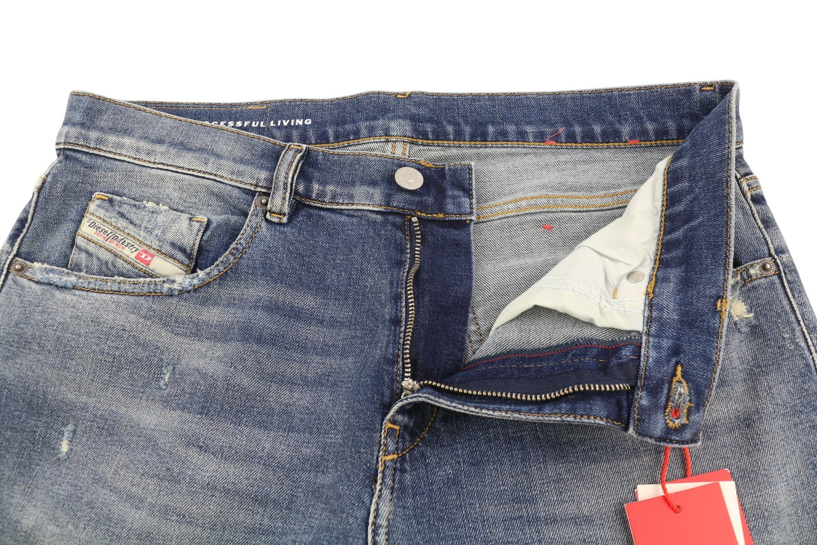 DIESEL 2019 D-Strukt 09H45 Men's Jeans W32/L34 Stretch Blue Distressed RRP250