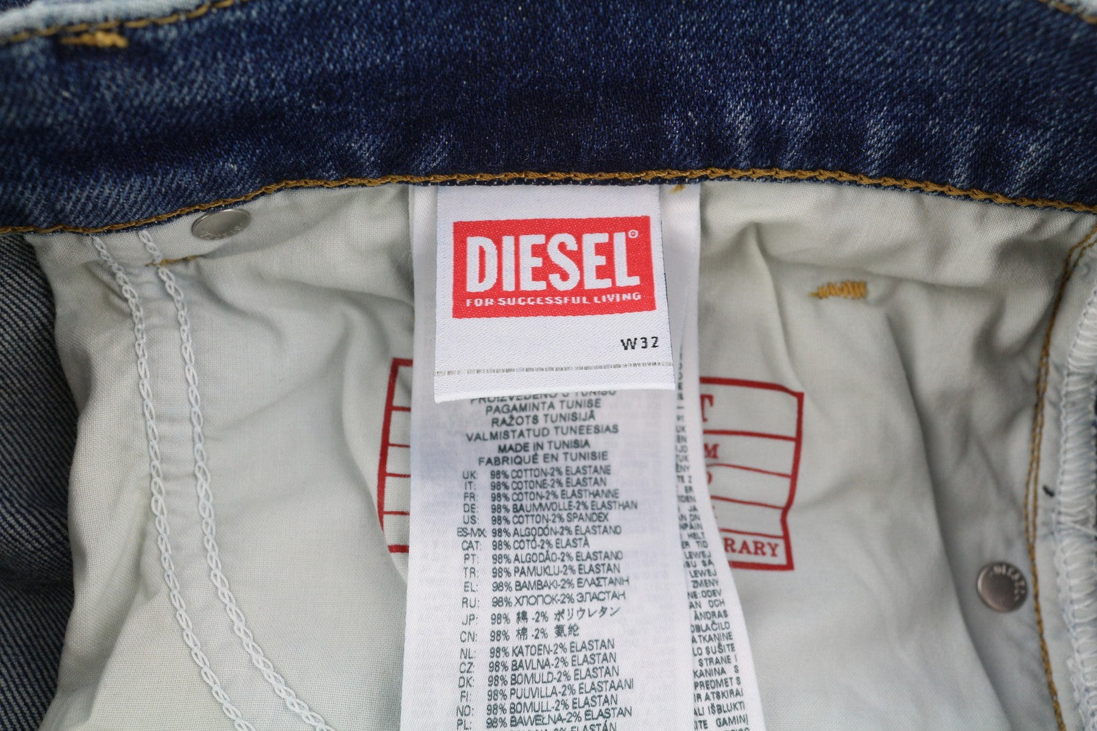 DIESEL 2019 D-Strukt 09H45 Men's Jeans W32/L34 Stretch Blue Distressed RRP250