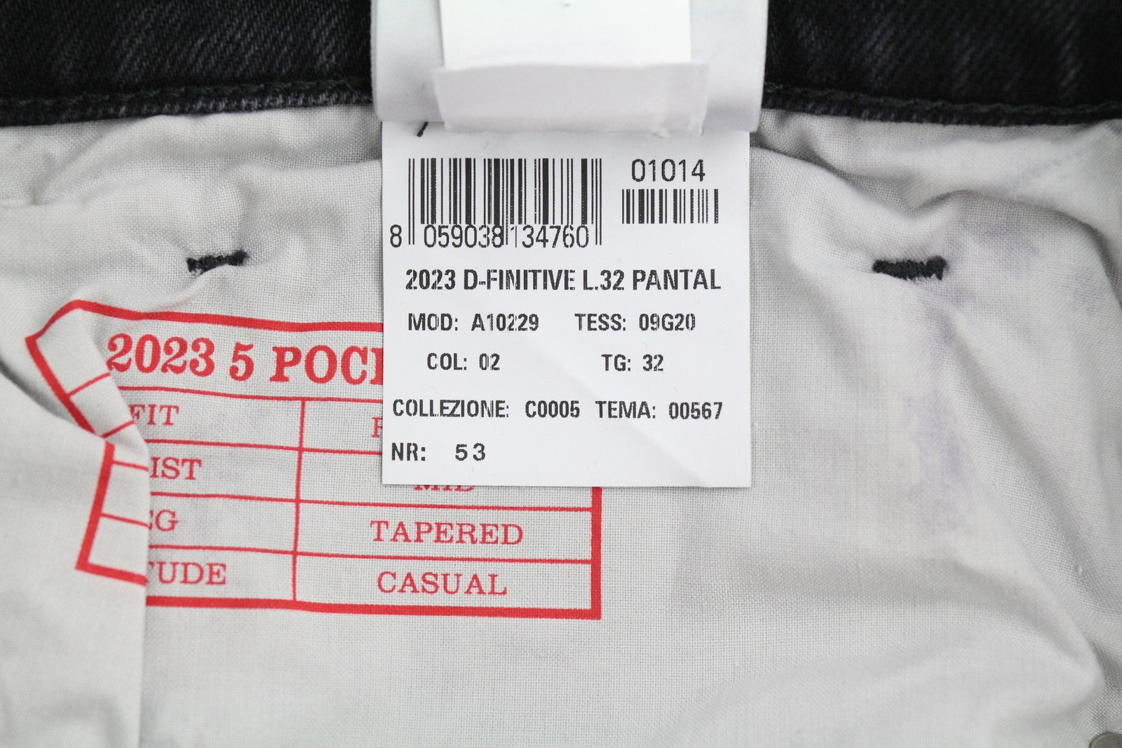 DIESEL 2003 D-Finitive 09G20 Men Jeans W32/L32 Tapered Mid Waist Washed RRP225