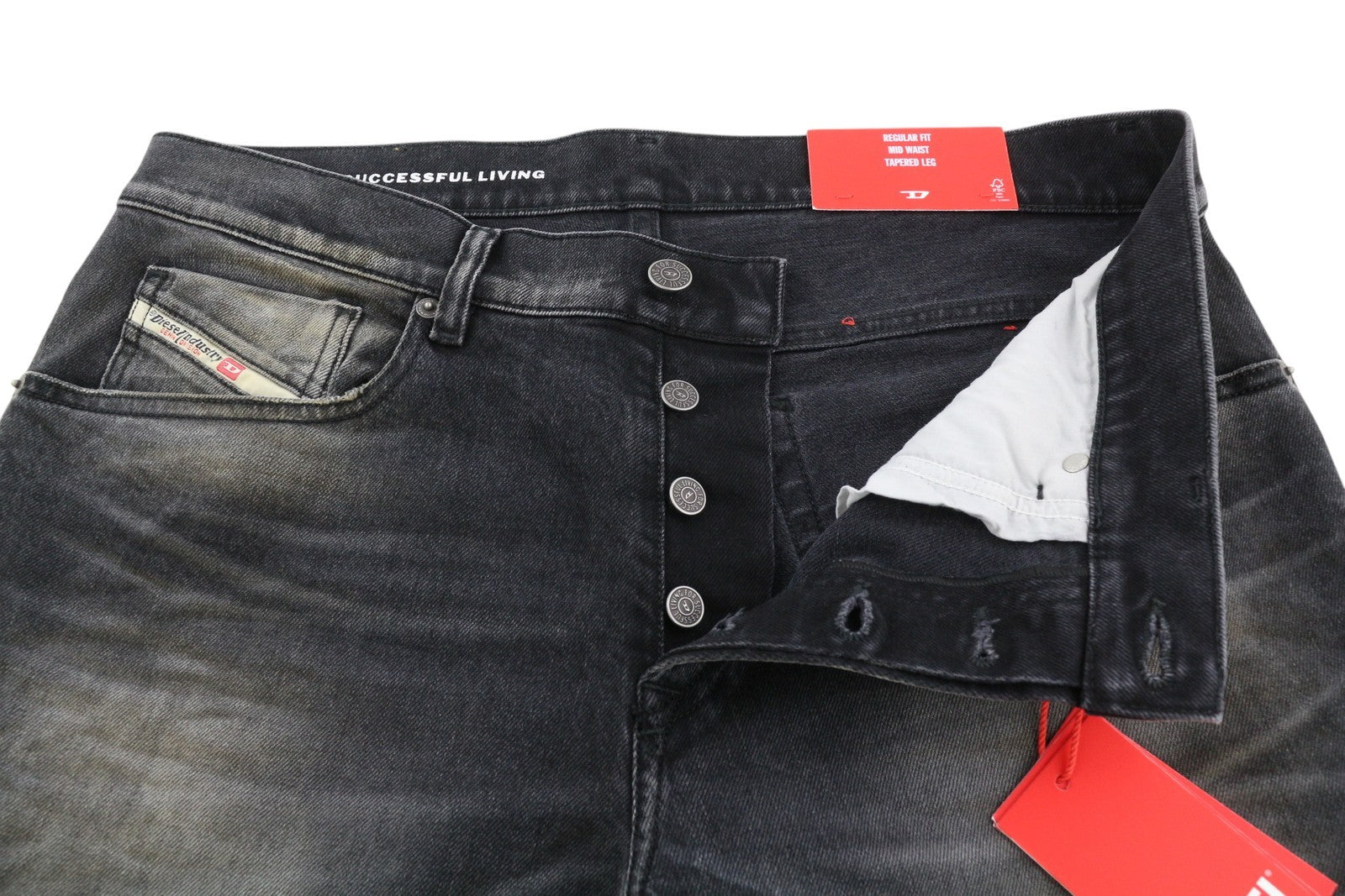 DIESEL 2003 D-Finitive 09G20 Men Jeans W32/L32 Tapered Mid Waist Washed RRP225