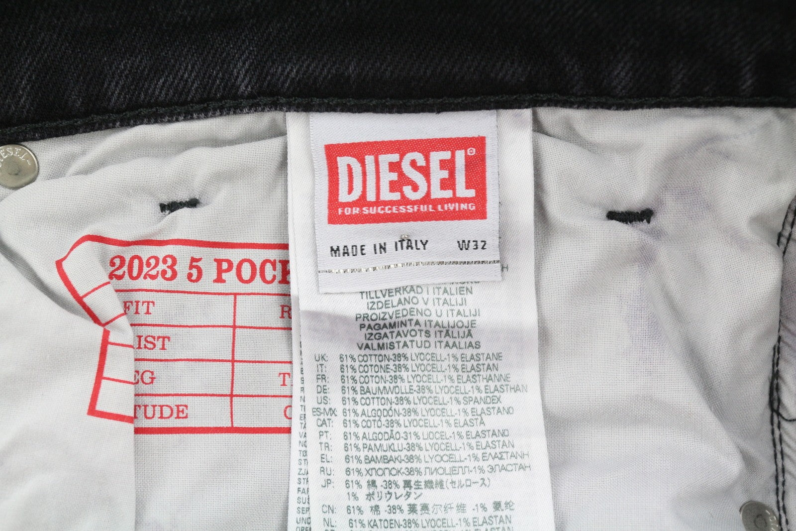 DIESEL 2003 D-Finitive 09G20 Men Jeans W32/L32 Tapered Mid Waist Washed RRP225