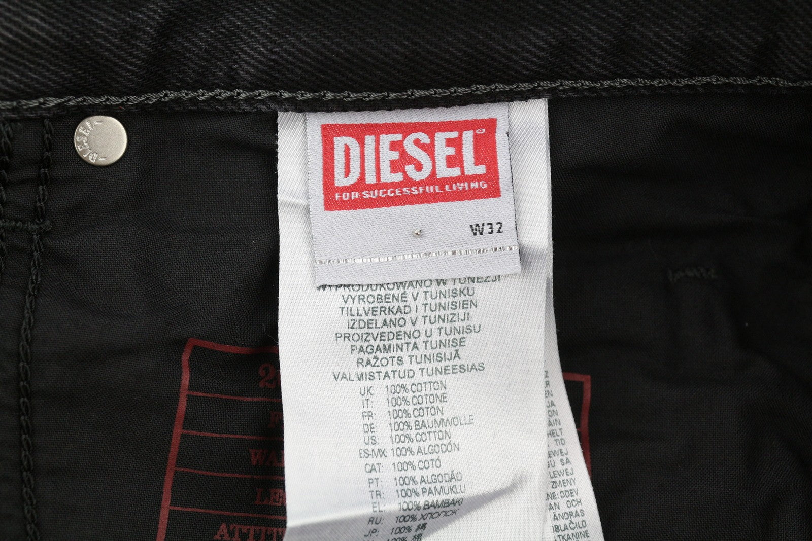 DIESEL 2020 D-Viker 09B88 Men's Jeans W32/L32 Washed Black Straight RRP175