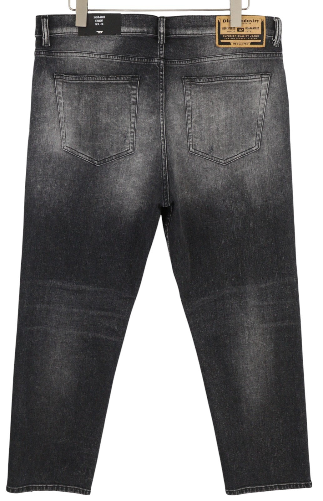 DIESEL 2020 D-Viker R9K28 Men Jeans W38/L30 Black Washed Straight Button RRP250