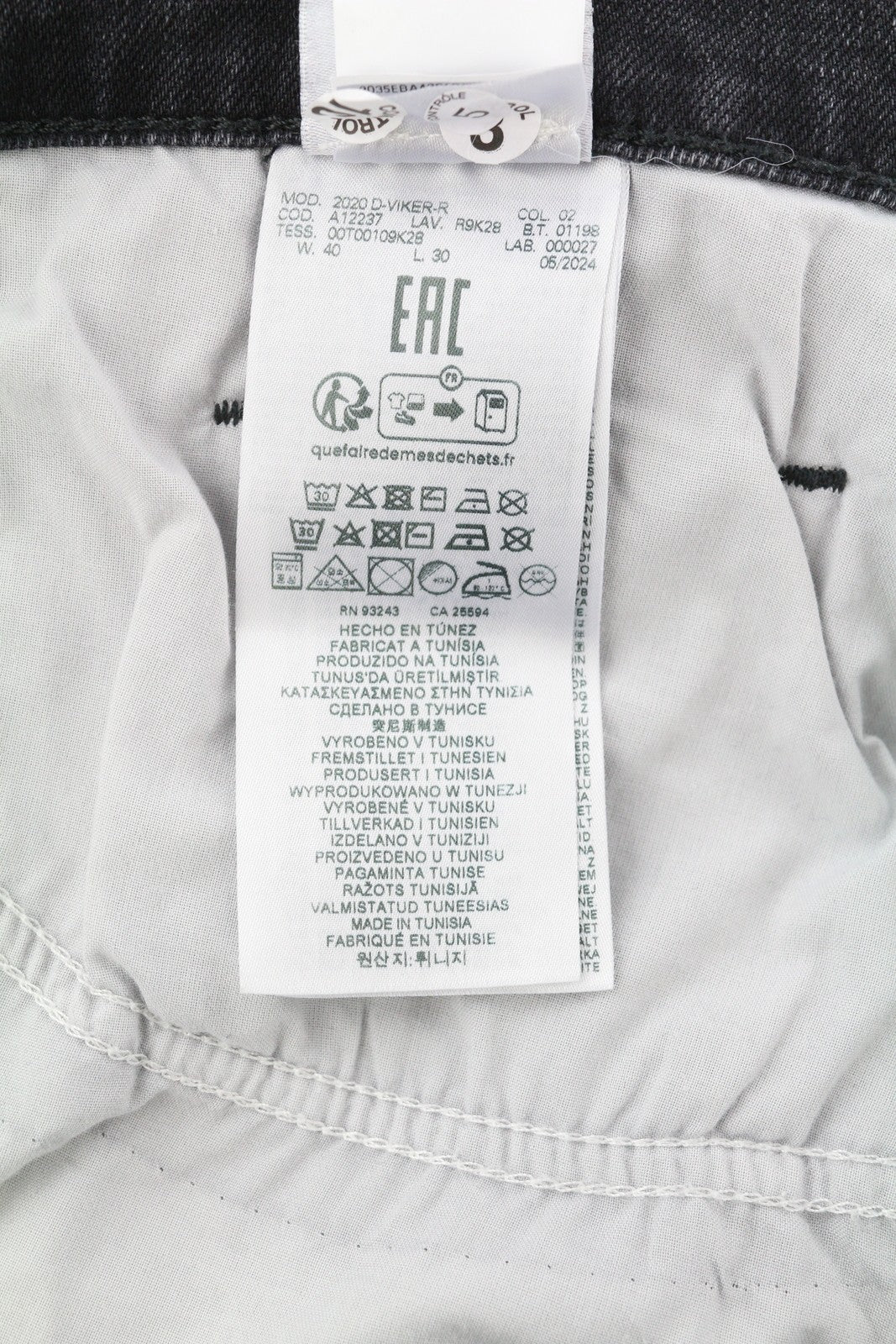 DIESEL 2020 D-Viker R9K28 Men Jeans W40/L30 Washed Black Straight Button RRP250