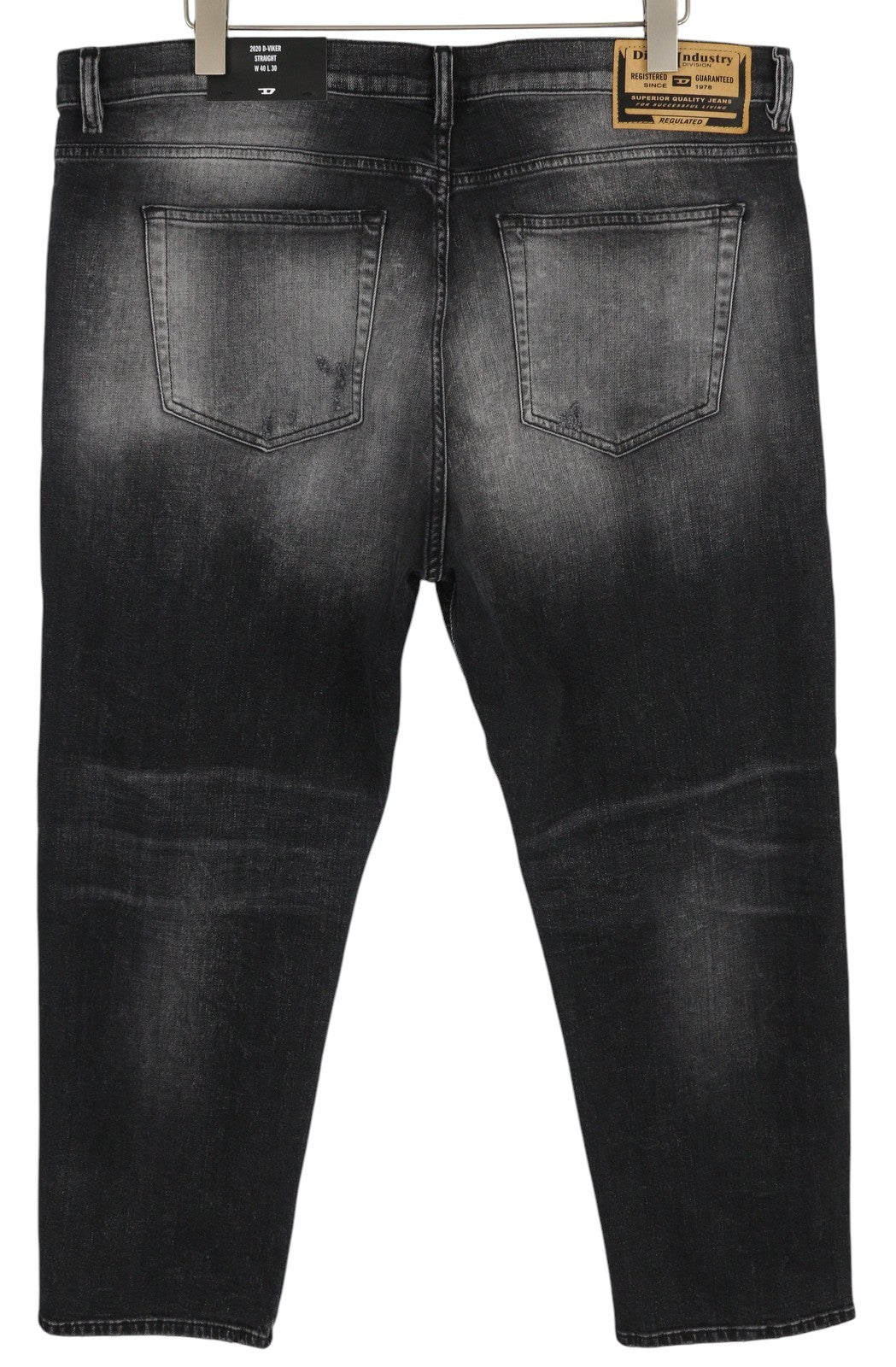 DIESEL 2020 D-Viker R9K28 Men Jeans W40/L30 Washed Black Straight Button RRP250
