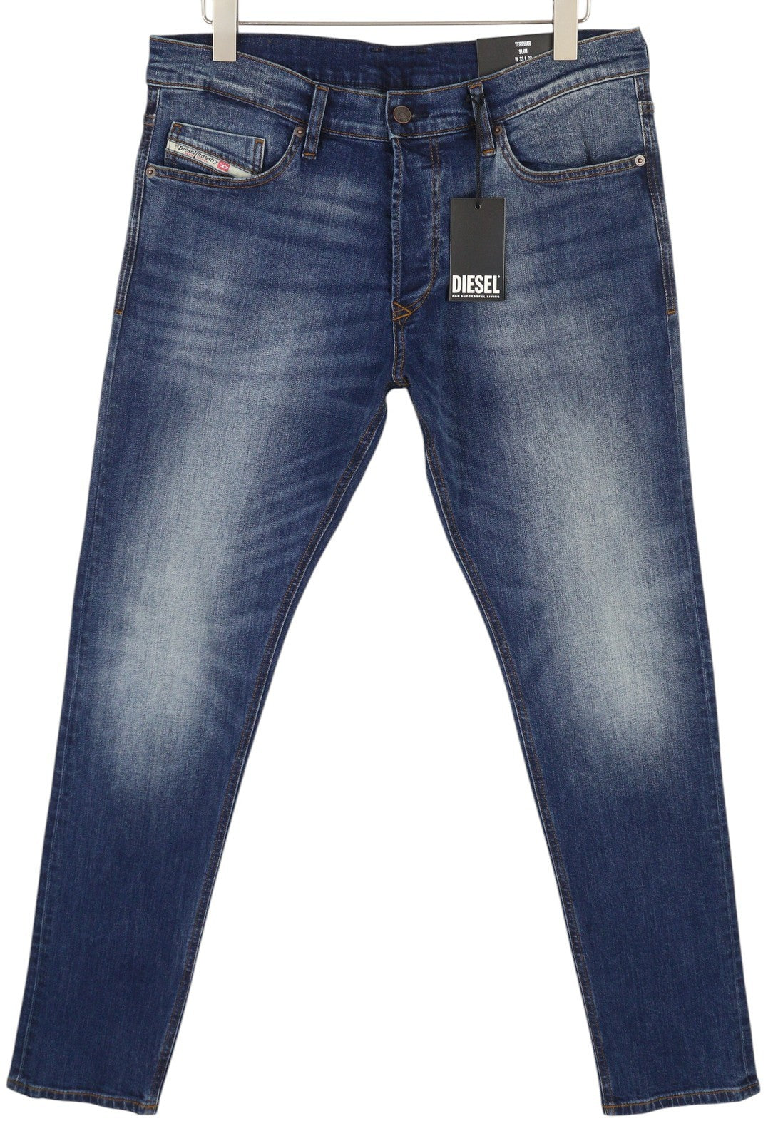 DIESEL Tepphar-X RB062 Men's Jeans W33/L32 Slim Fit Buttoned Washed Blue RRP175