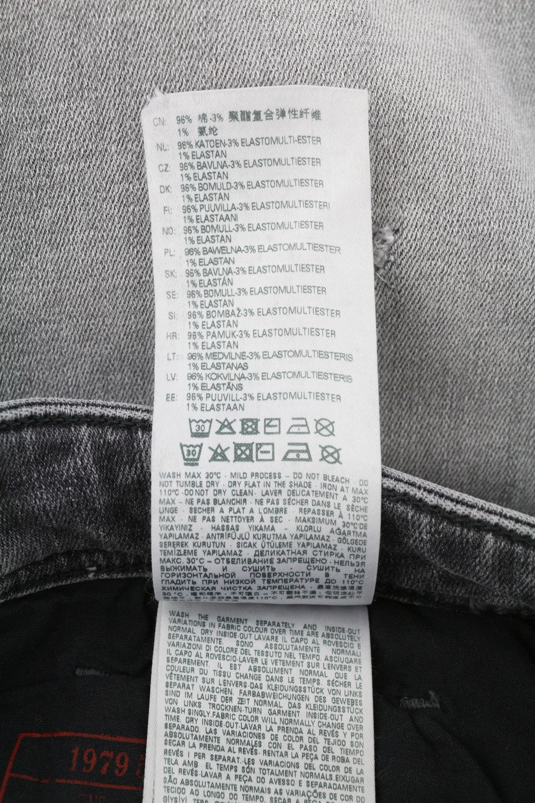 DIESEL 1979 Sleenker 09H70 Men Jeans W34/L32 Skinny Distressed Grey Low RRP250