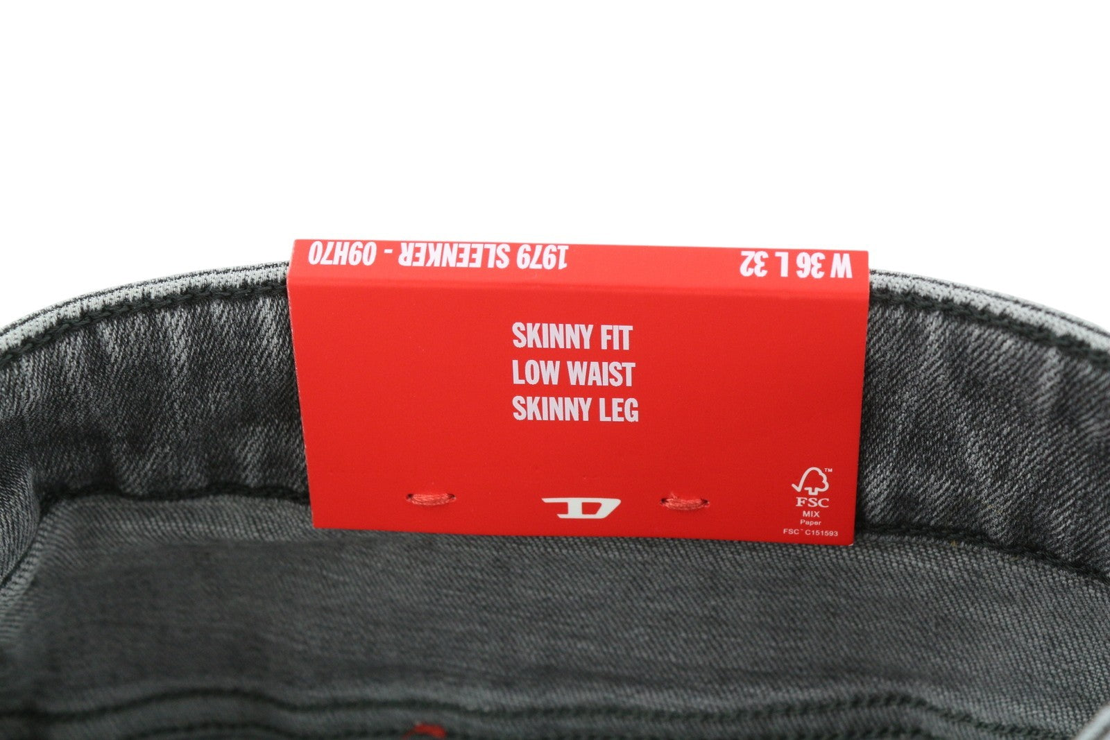 DIESEL 1979 Sleenker 09H70 Men's Jeans W36/L32 Distressed Grey Skinny RRP250