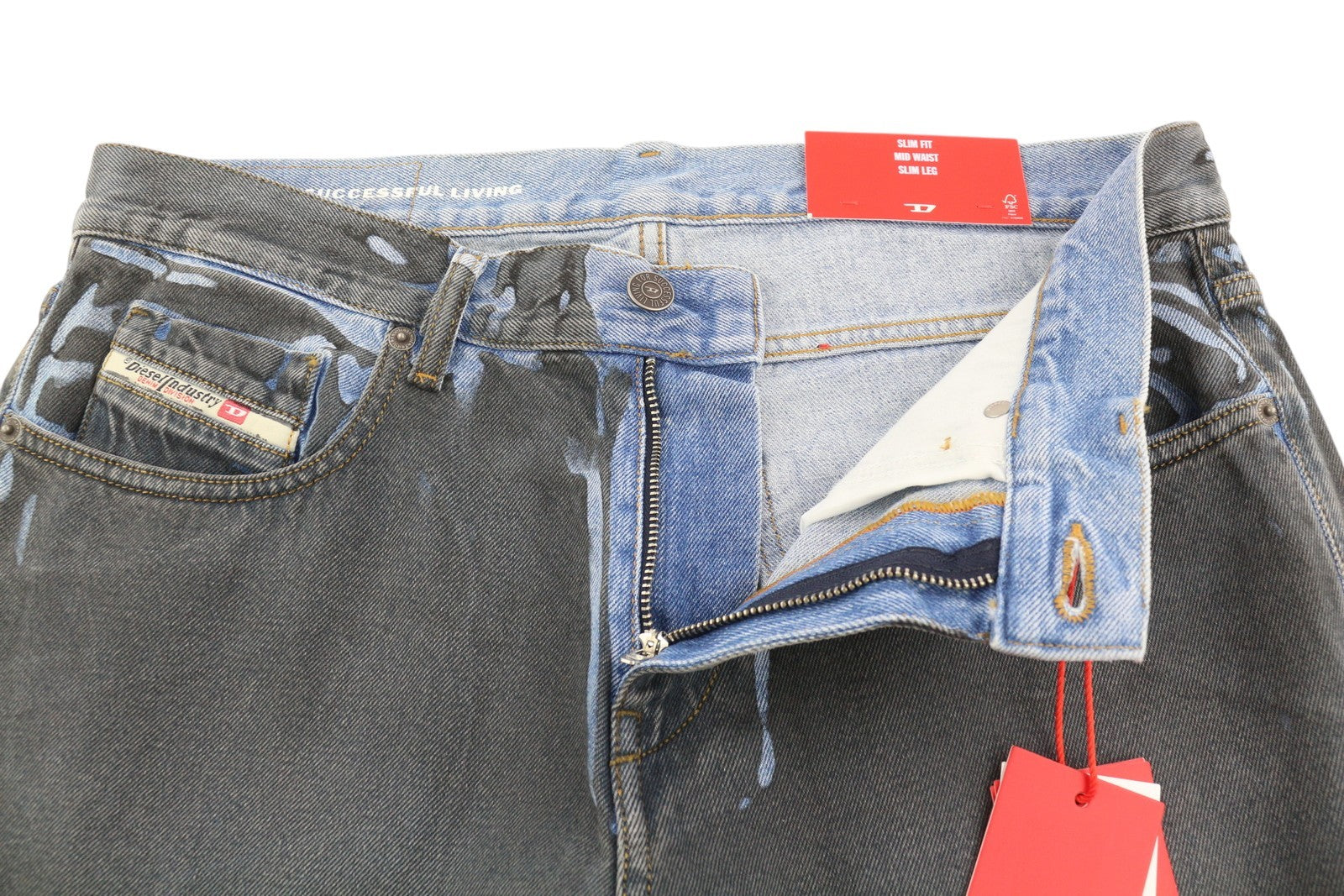 DIESEL 2019 D-Strukt-S3 09I47 Men's Jeans W32 Slim Dark Denim Mid Waist RRP350