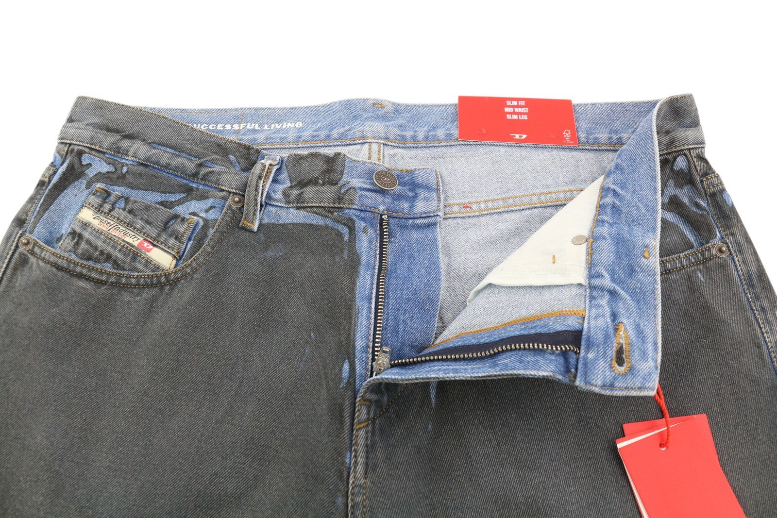 DIESEL 2019 D-Strukt-S3 09I47 Men's Jeans W34 Dark Denim Mid Waist Slim RRP350