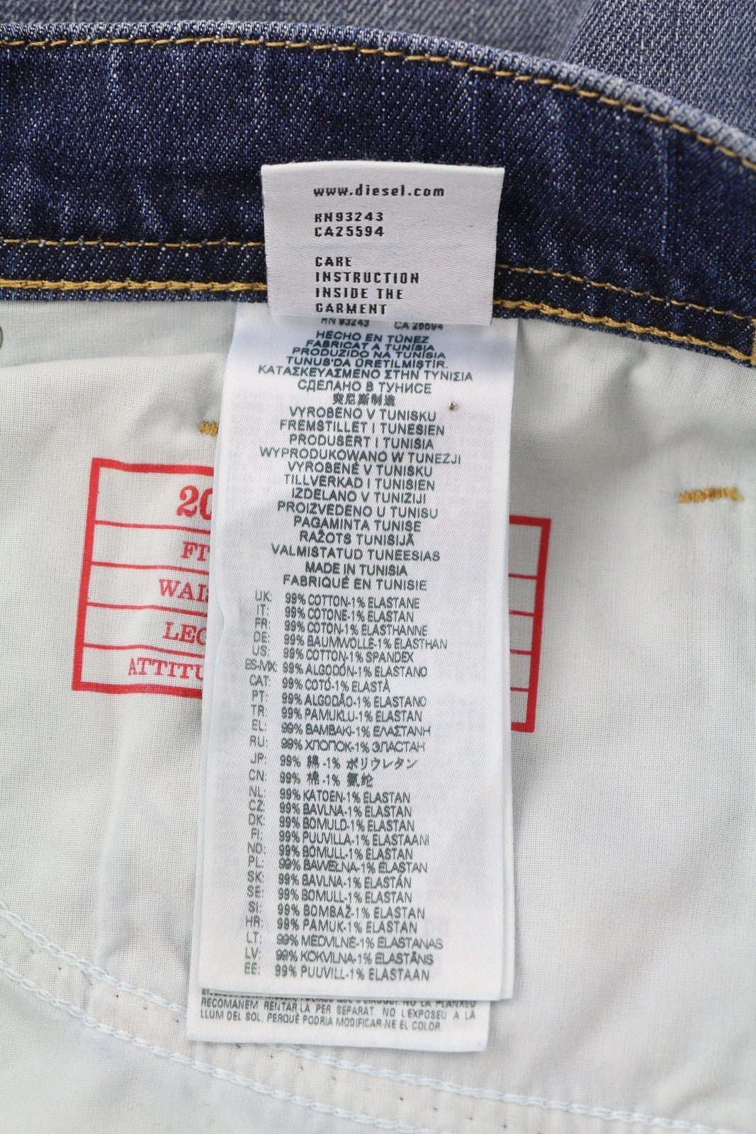 DIESEL 2023 D-Finitive 09H43 Men's Jeans W36/L32 Blue Tapered Regular RRP225