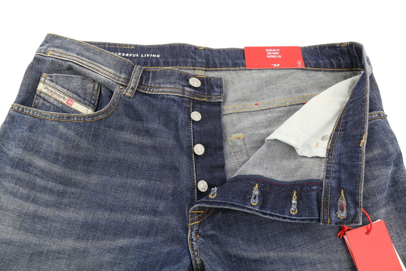 DIESEL 2023 D-Finitive 09H43 Men's Jeans W36/L32 Blue Tapered Regular RRP225