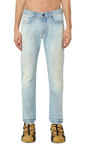 DIESEL 1979 Sleenker 09E89 Men Jeans W32/L32 Skinny Low Waist Paint Blue RRP295