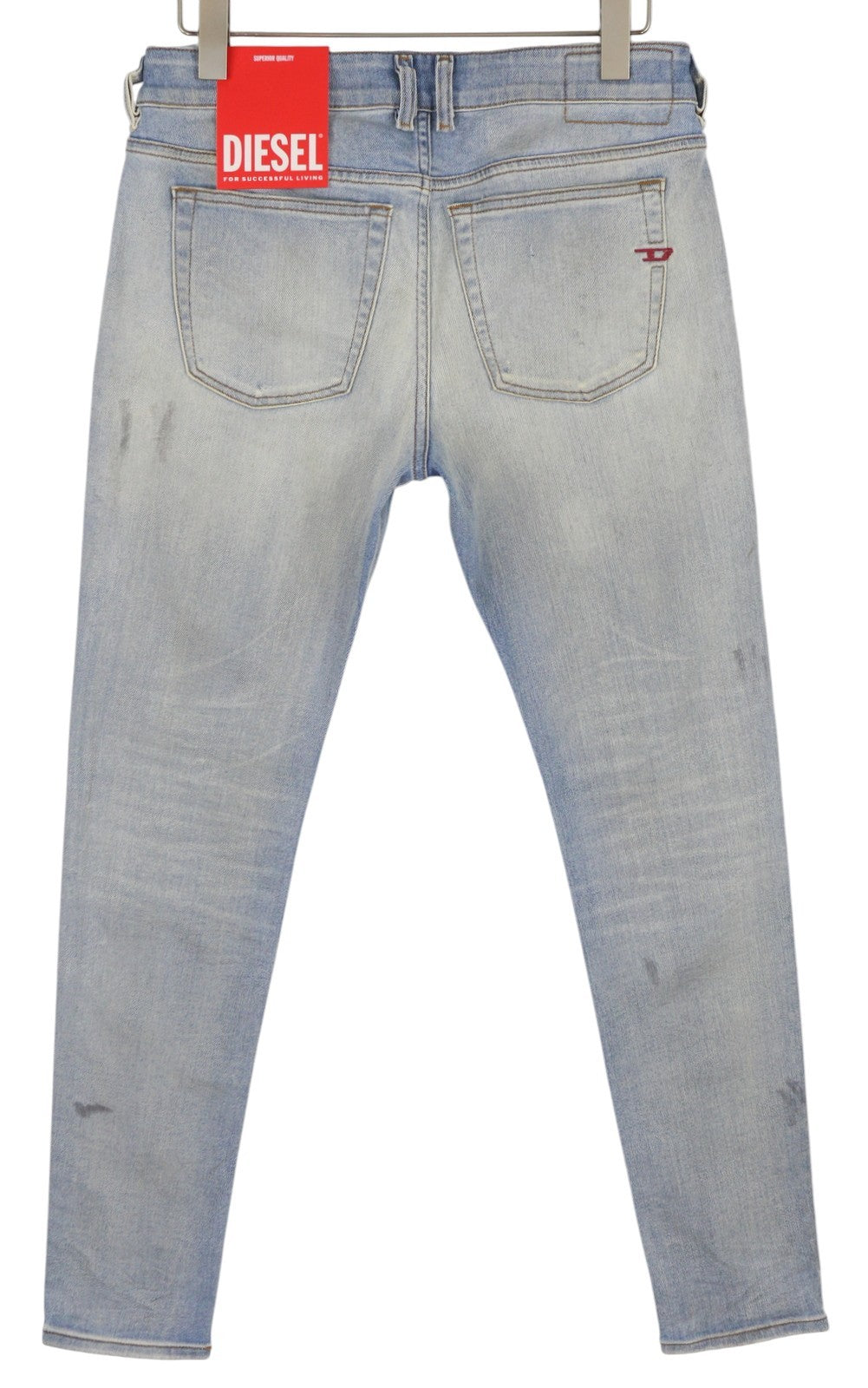 DIESEL 1979 Sleenker 09E89 Men Jeans W32/L32 Skinny Low Waist Paint Blue RRP295