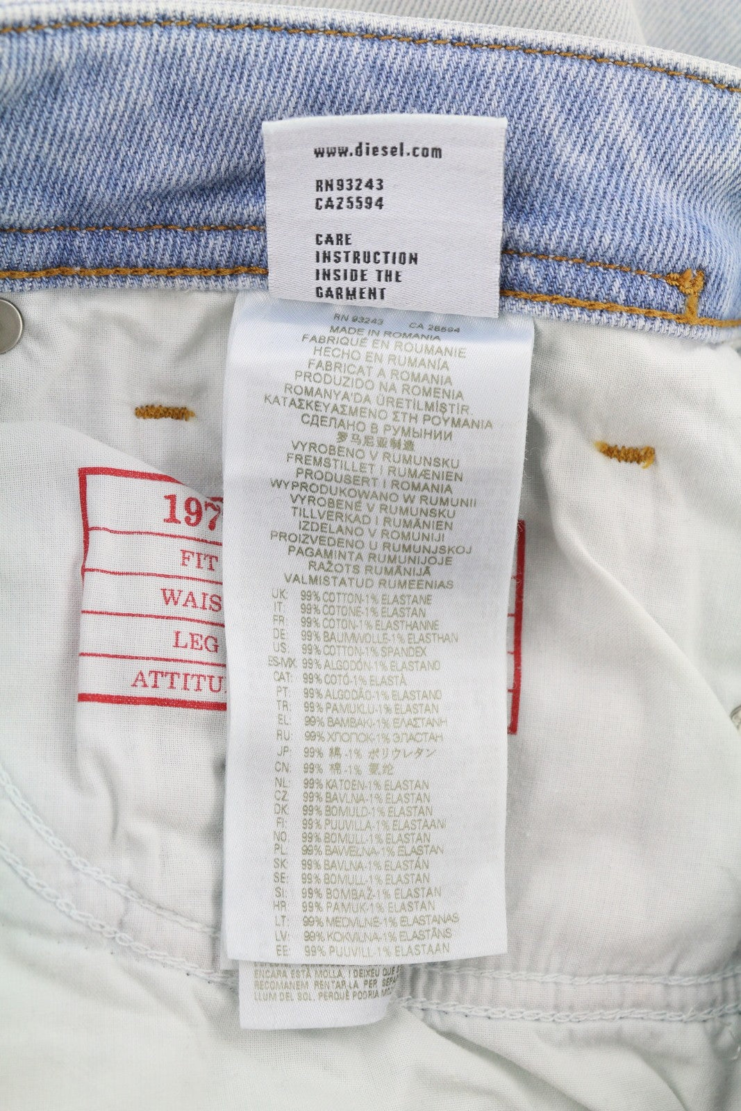 DIESEL 1979 Sleenker 09F14 Men Jeans W32/L32 Skinny Distress Low Blue RRP250