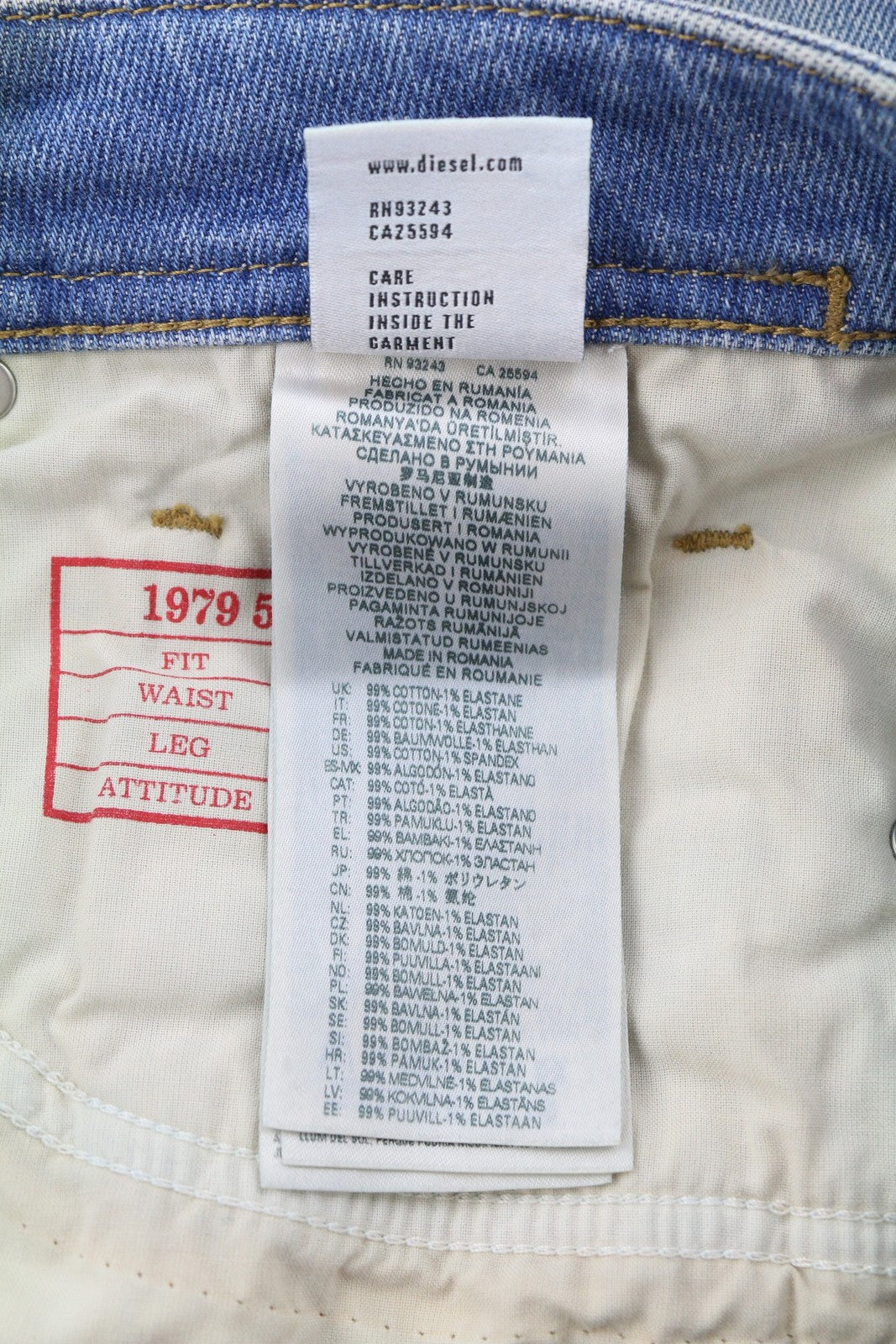 DIESEL 1979 Sleenker 09H71 Men's Jeans W32/L30 Skinny Fit Low Waist Blue RRP225