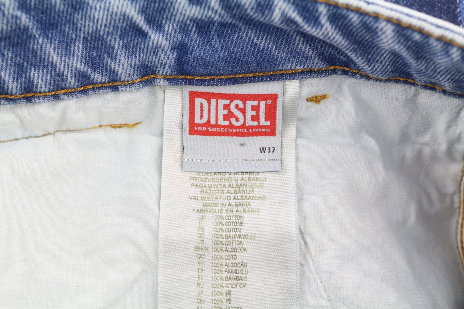 DIESEL P-5-D 0GHAW Men's Jeans W32 Loose Tapered Fit Blue Washed Zip RRP425