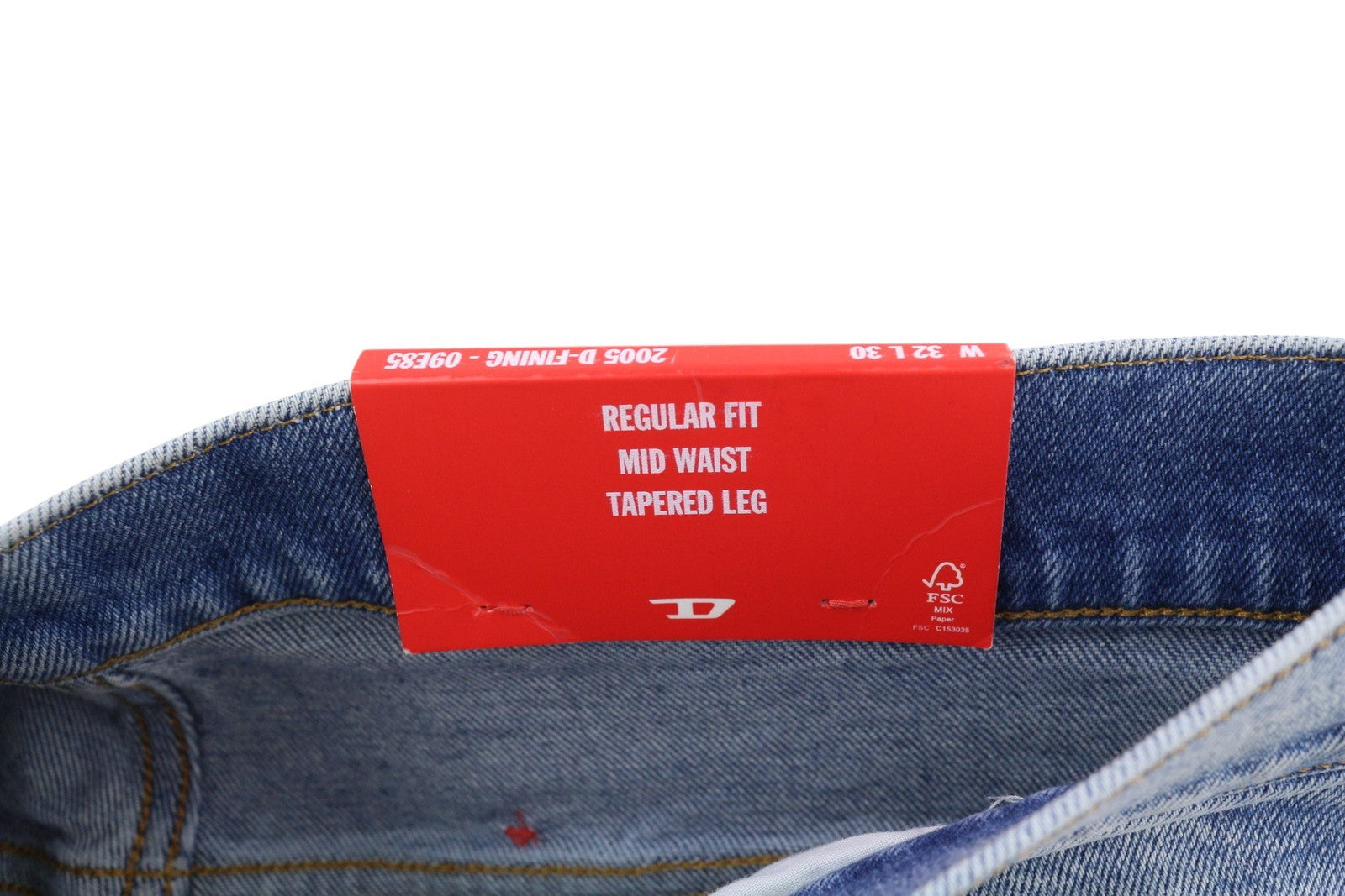 DIESEL 2005 D-Fining 09E85 Men Jeans W32/L30 Regular Tapered Blue Washed RRP295