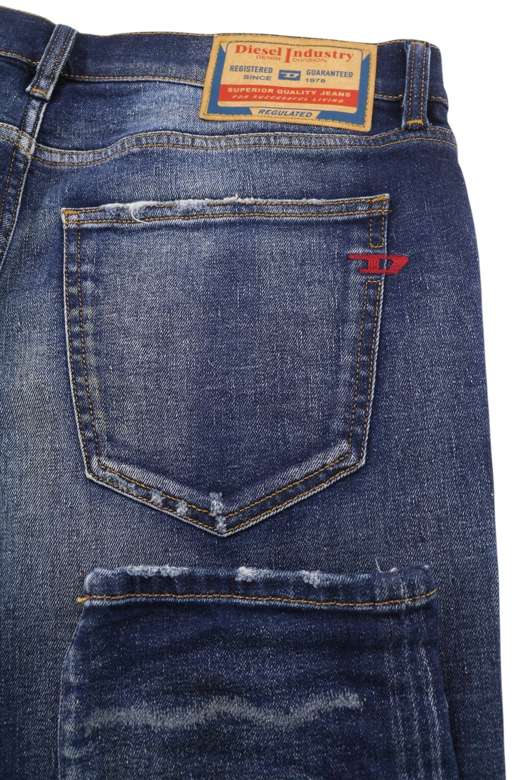 DIESEL 2019 D-Strukt 09G89 Men's Jeans W34/L30 Slim Ripped Washed Blue RRP325