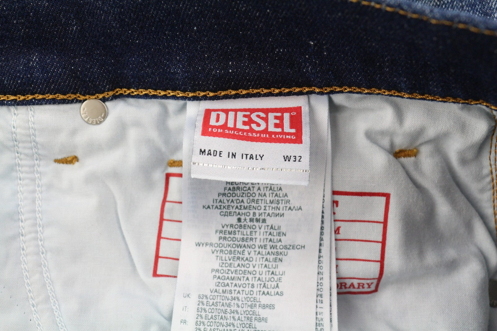 DIESEL 2019 D-Strukt 09G89 Men's Jeans W32/L30 Slim Fit Ripped Blue RRP325