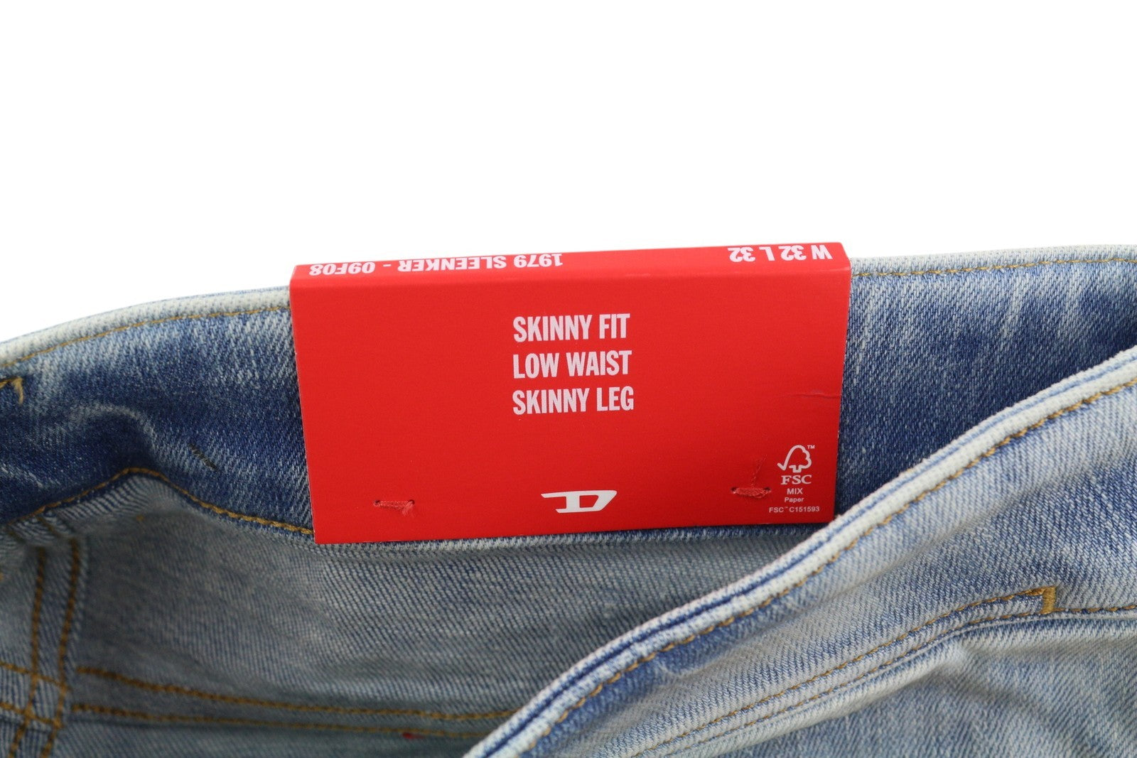 DIESEL 1979 Sleenker 09F08 Men's Jeans W32/L32 Skinny Low Paint Denim RRP295