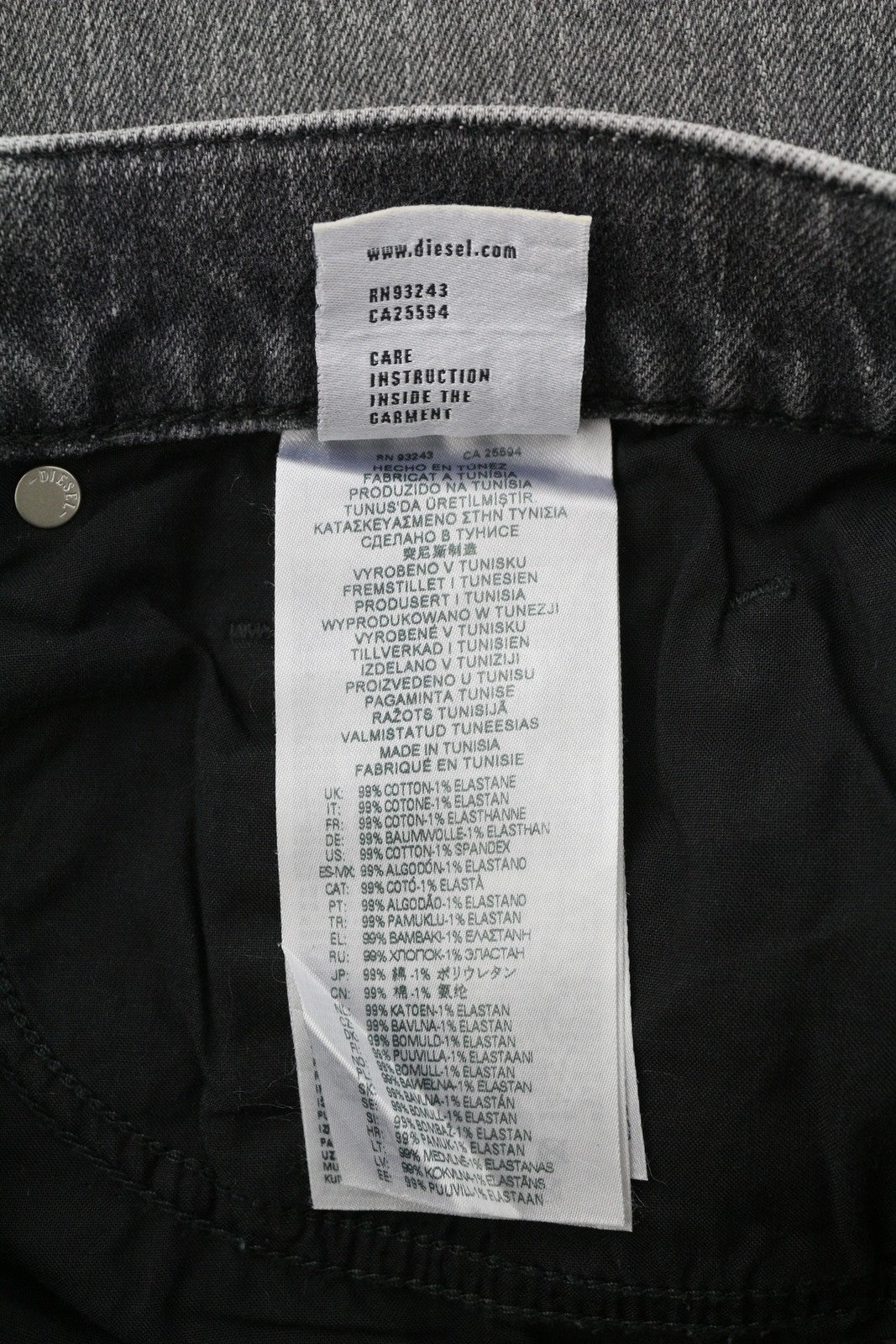 DIESEL 2019 D-Strukt R09KA Men's Jeans W34/L32 Grey Washed Slim Fit Zip RRP225