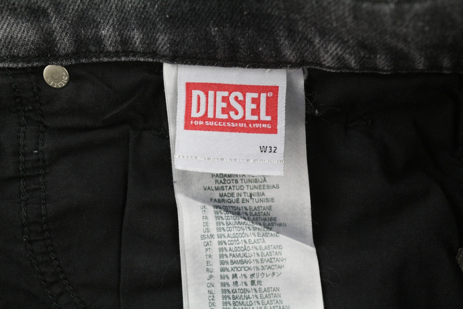 DIESEL 2019 D-Strukt R09KA Men's Jeans W32/L32 Grey Denim Washed Slim RRP225