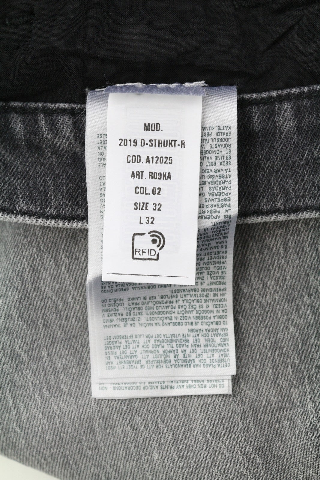 DIESEL 2019 D-Strukt R09KA Men's Jeans W32/L32 Grey Denim Washed Slim RRP225