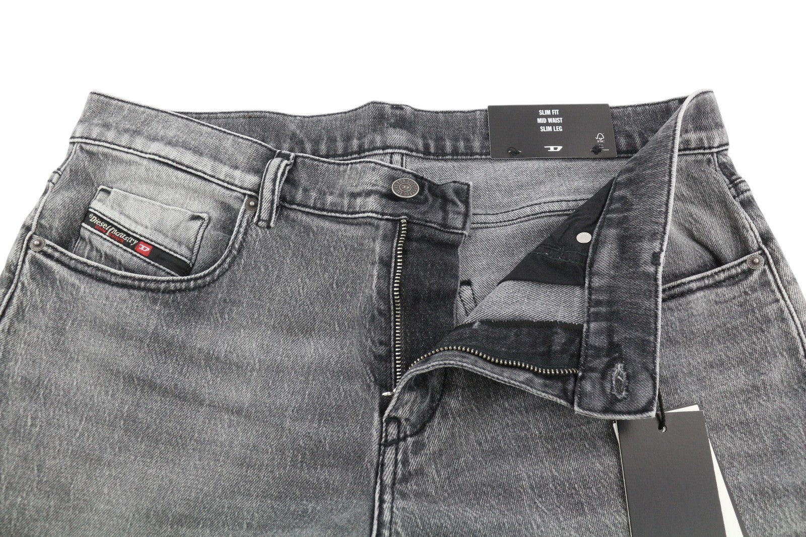 DIESEL 2019 D-Strukt R09KA Men's Jeans W32/L32 Grey Denim Washed Slim RRP225