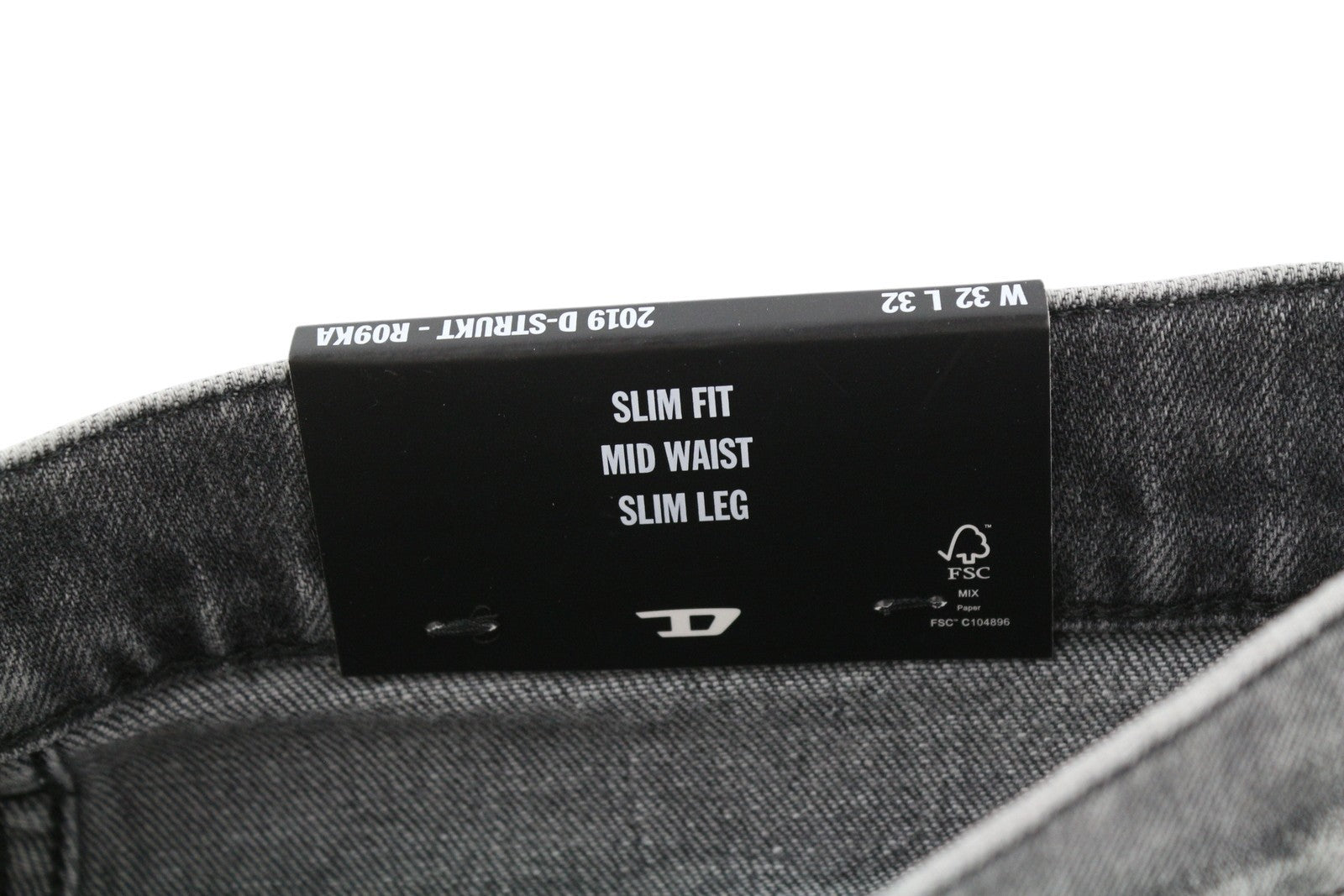 DIESEL 2019 D-Strukt R09KA Men's Jeans W32/L32 Grey Denim Washed Slim RRP225