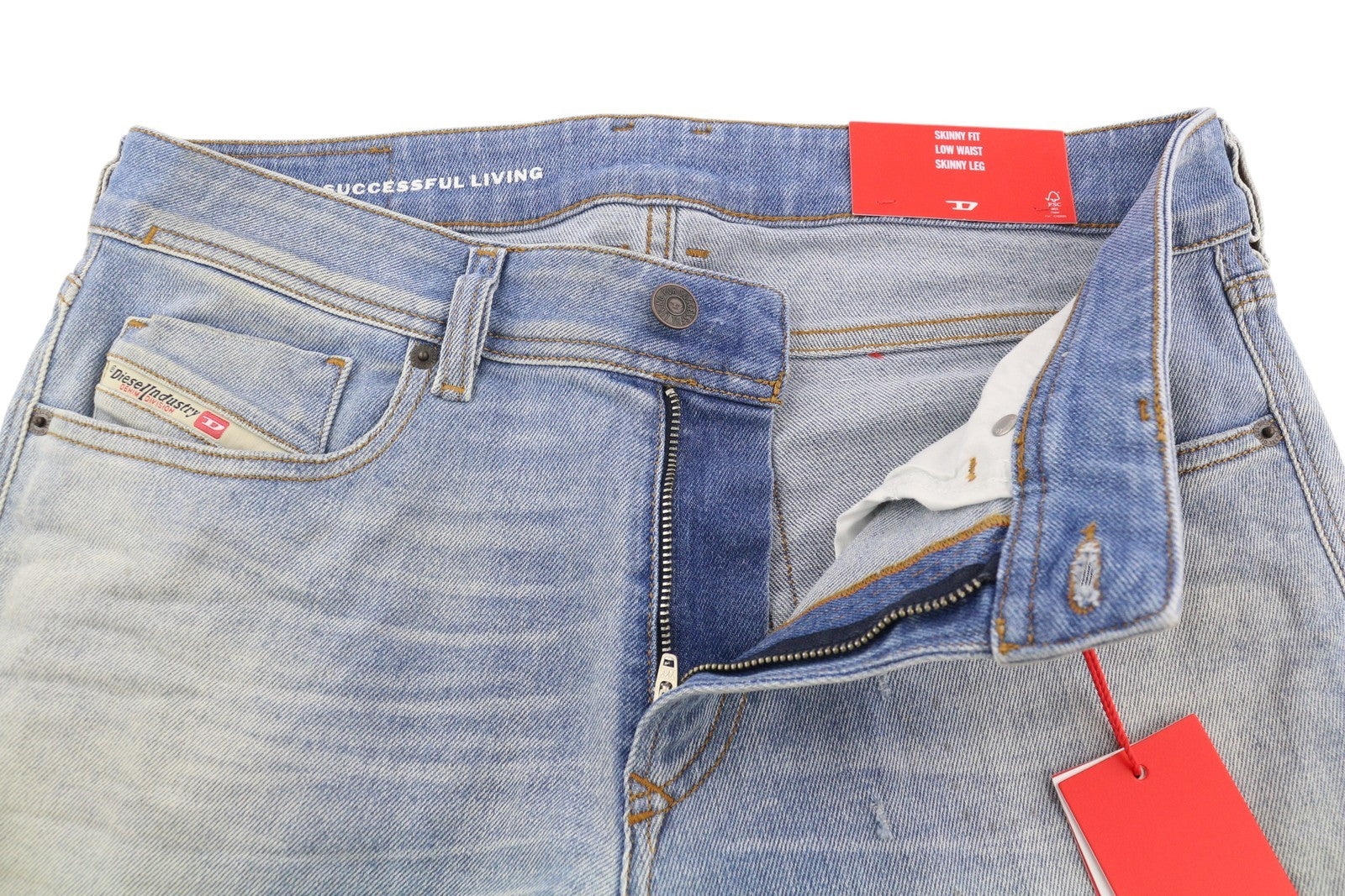 DIESEL 1979 Sleenker 09E89 Men Jeans W32/L32 Skinny Low Waist Blue Denim RRP295