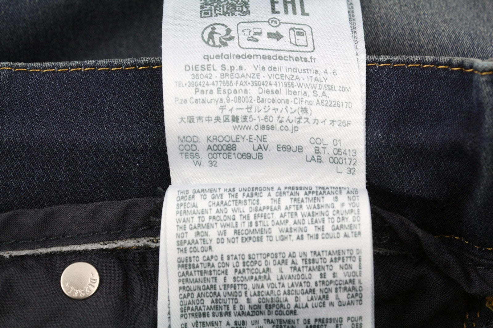 DIESEL Krooley Jogg E69UB Men's Jeans W32/L32 Slim Tapered Stretch Blue RRP295