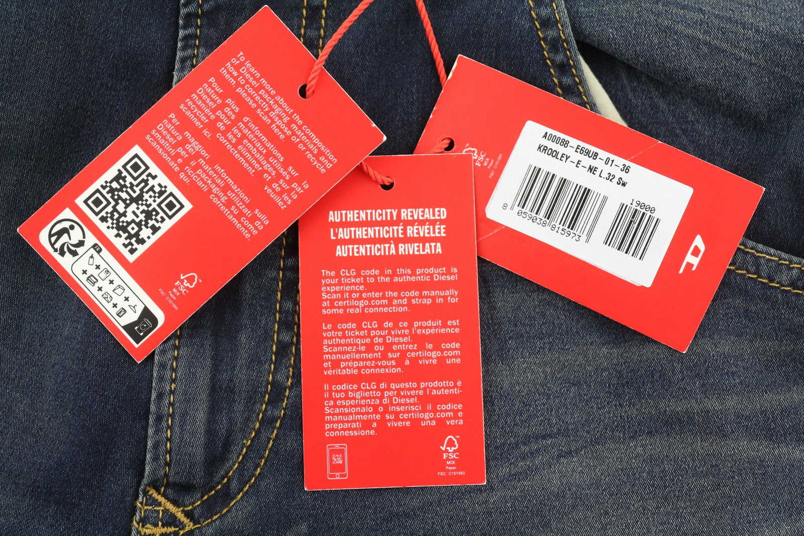 DIESEL Krooley Jogg E69UB Men Jeans W26/L32 Stretch Tapered Blue Washed RRP295