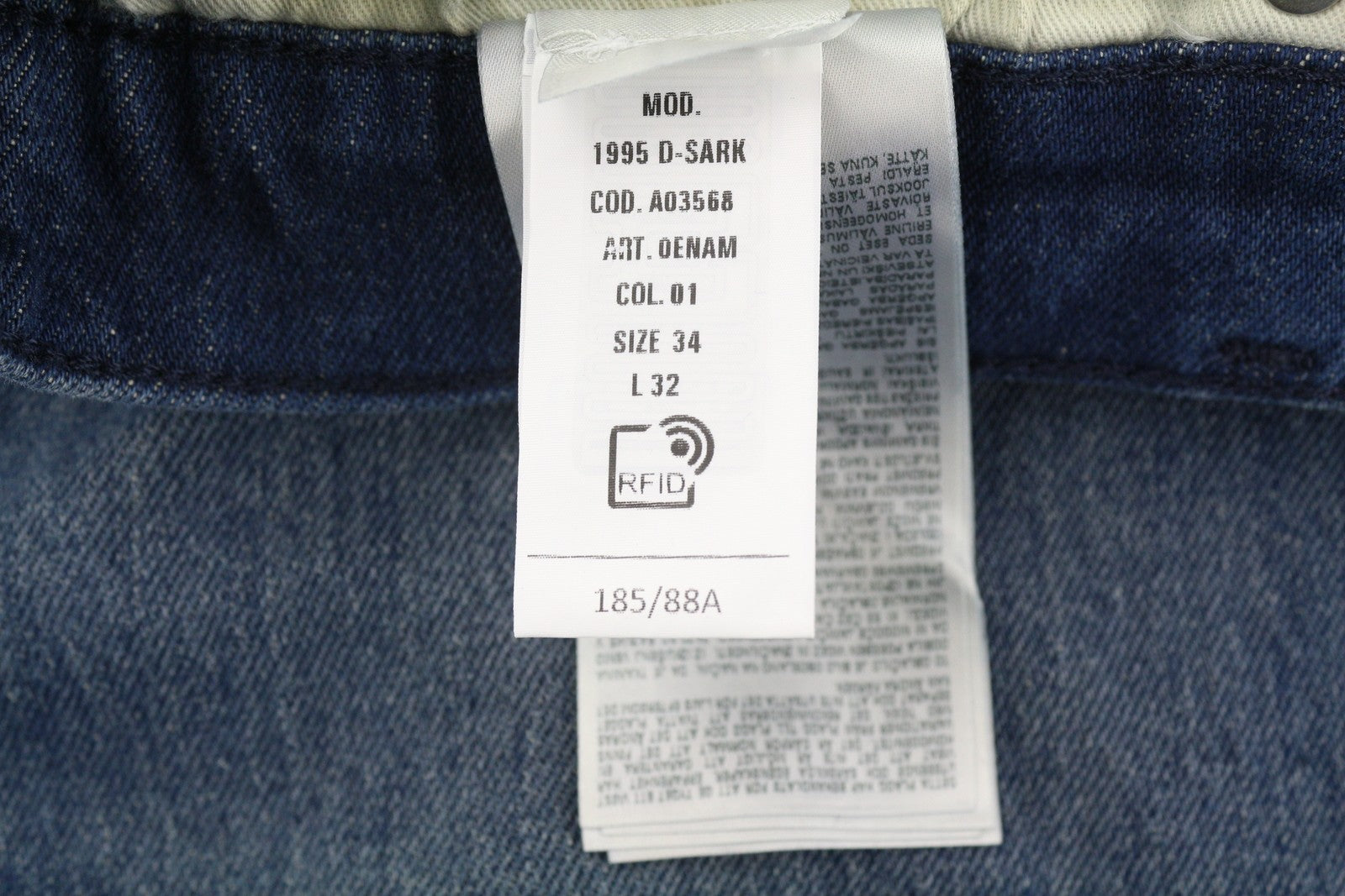 DIESEL 1995 D-Sark 0ENAM Men's Jeans W34/L32 Slim Straight Blue Washed RRP175