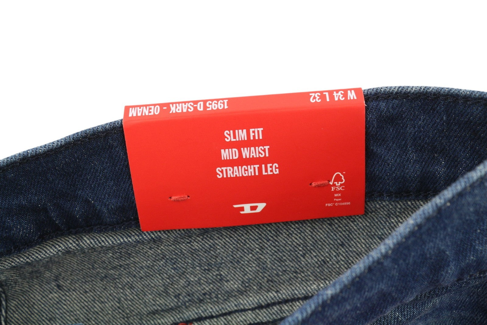 DIESEL 1995 D-Sark 0ENAM Men's Jeans W34/L32 Slim Straight Blue Washed RRP175