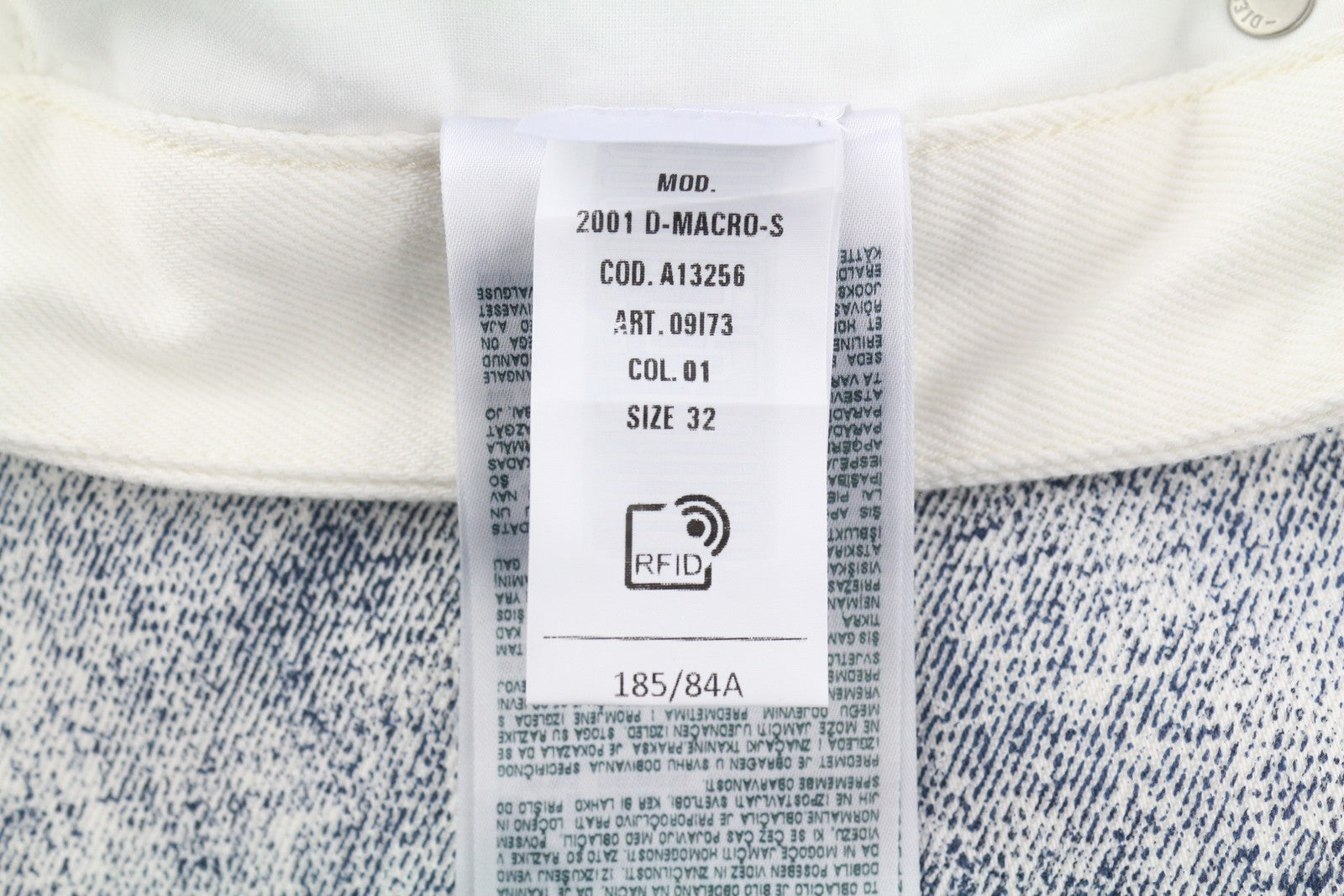 DIESEL 2001 D-Macro 09I73 Men Jeans W32 Loose Straight Button Faded Blue RRP375