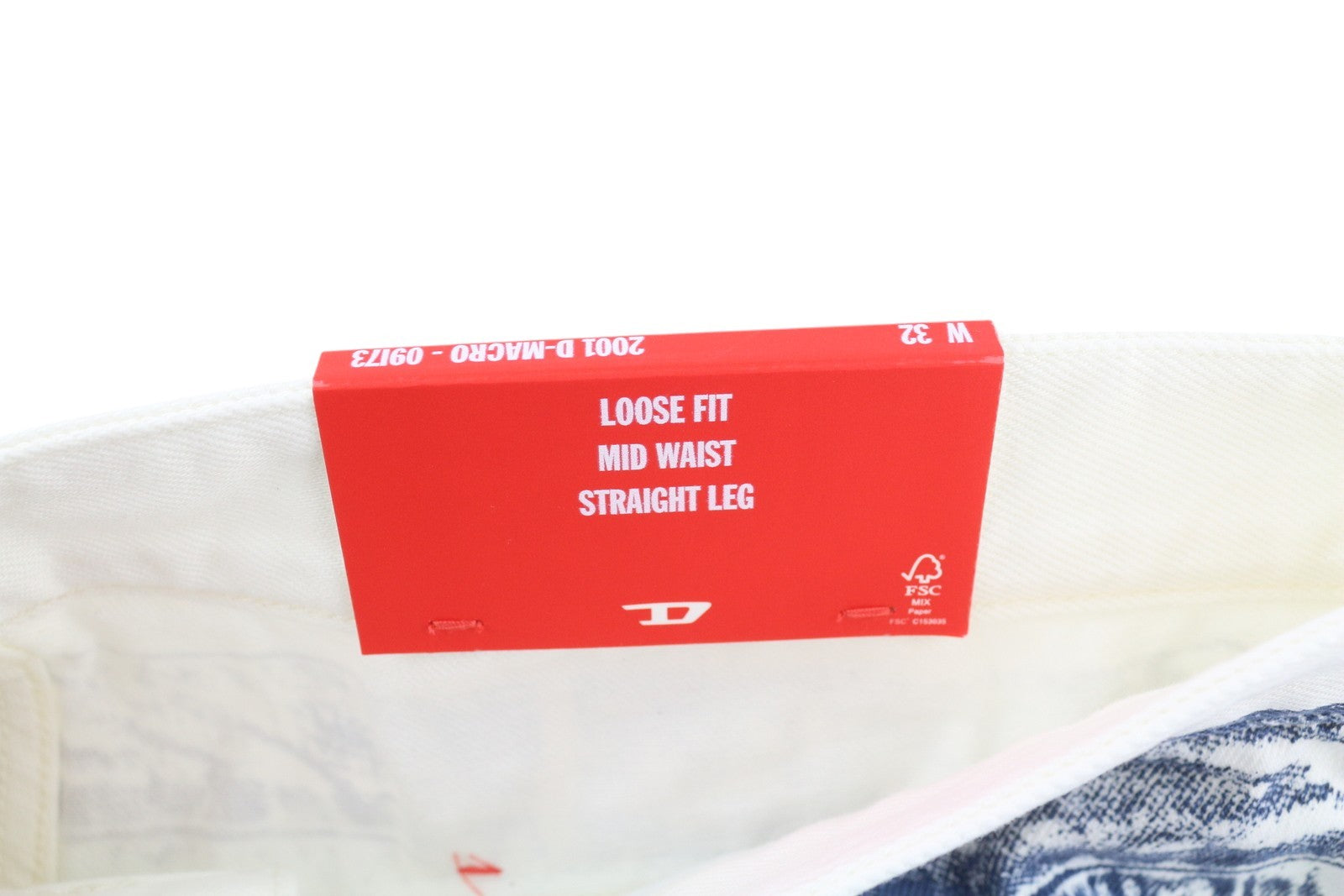 DIESEL 2001 D-Macro 09I73 Men Jeans W32 Loose Straight Button Faded Blue RRP375