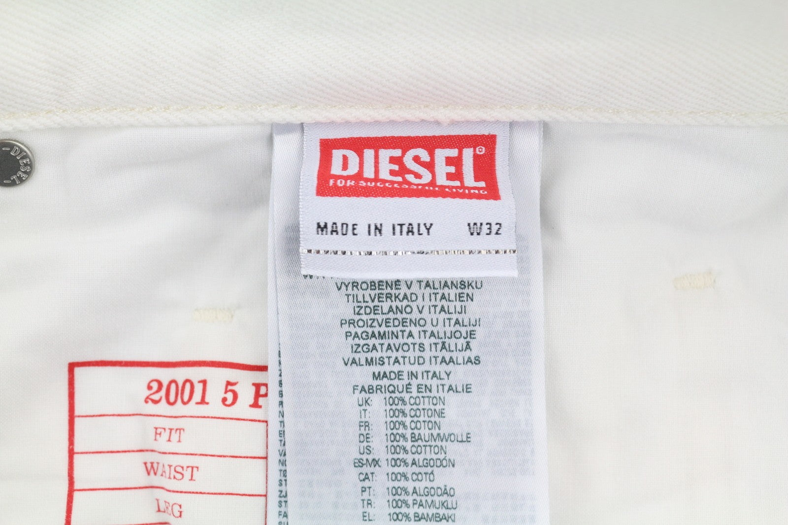 DIESEL 2001 D-Macro 09I73 Men Jeans W32 Loose Straight Button Faded Blue RRP375