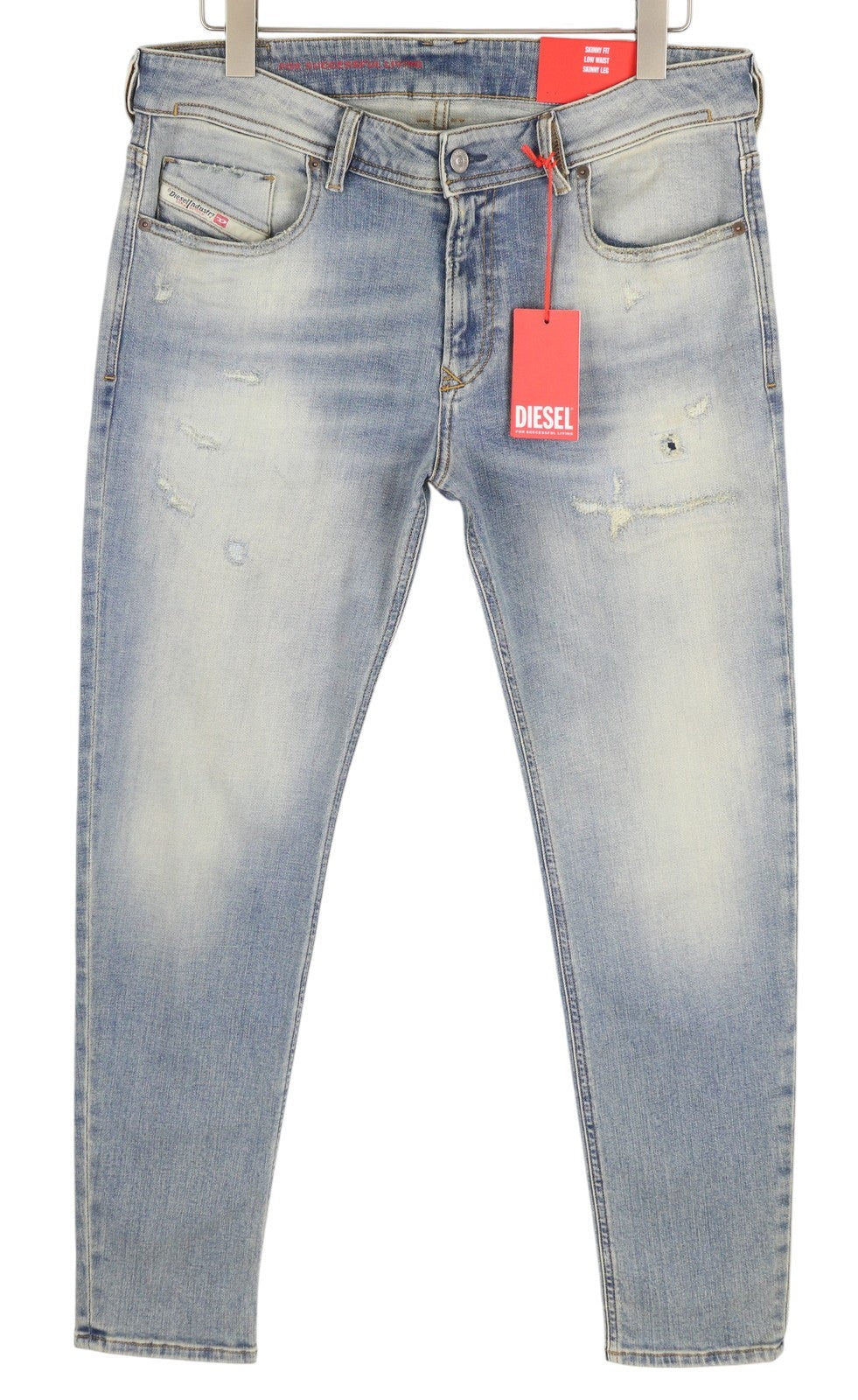 DIESEL 1979 Sleenker E9C01 Men's Jeans W34/L32 Skinny Fit Distress Blue RRP275