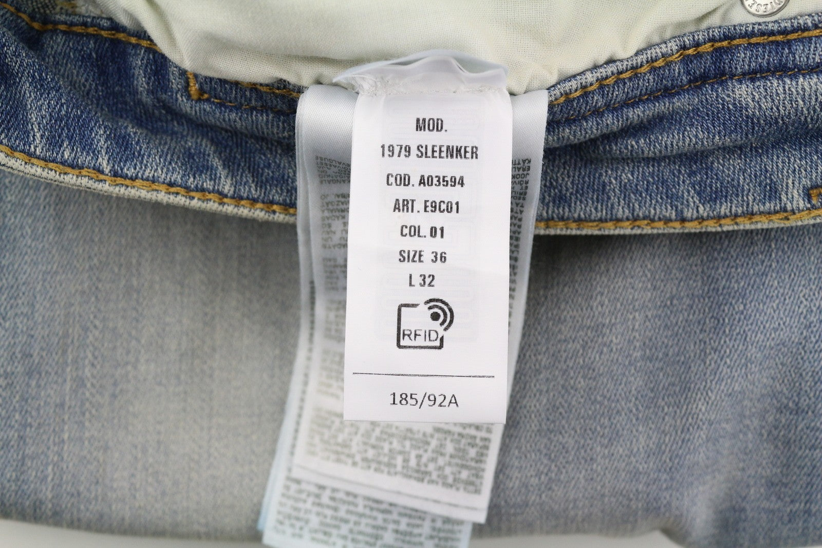 DIESEL 1979 Sleenker E9C01 Men's Jeans W36/L32 Skinny Distress Blue Low RRP275