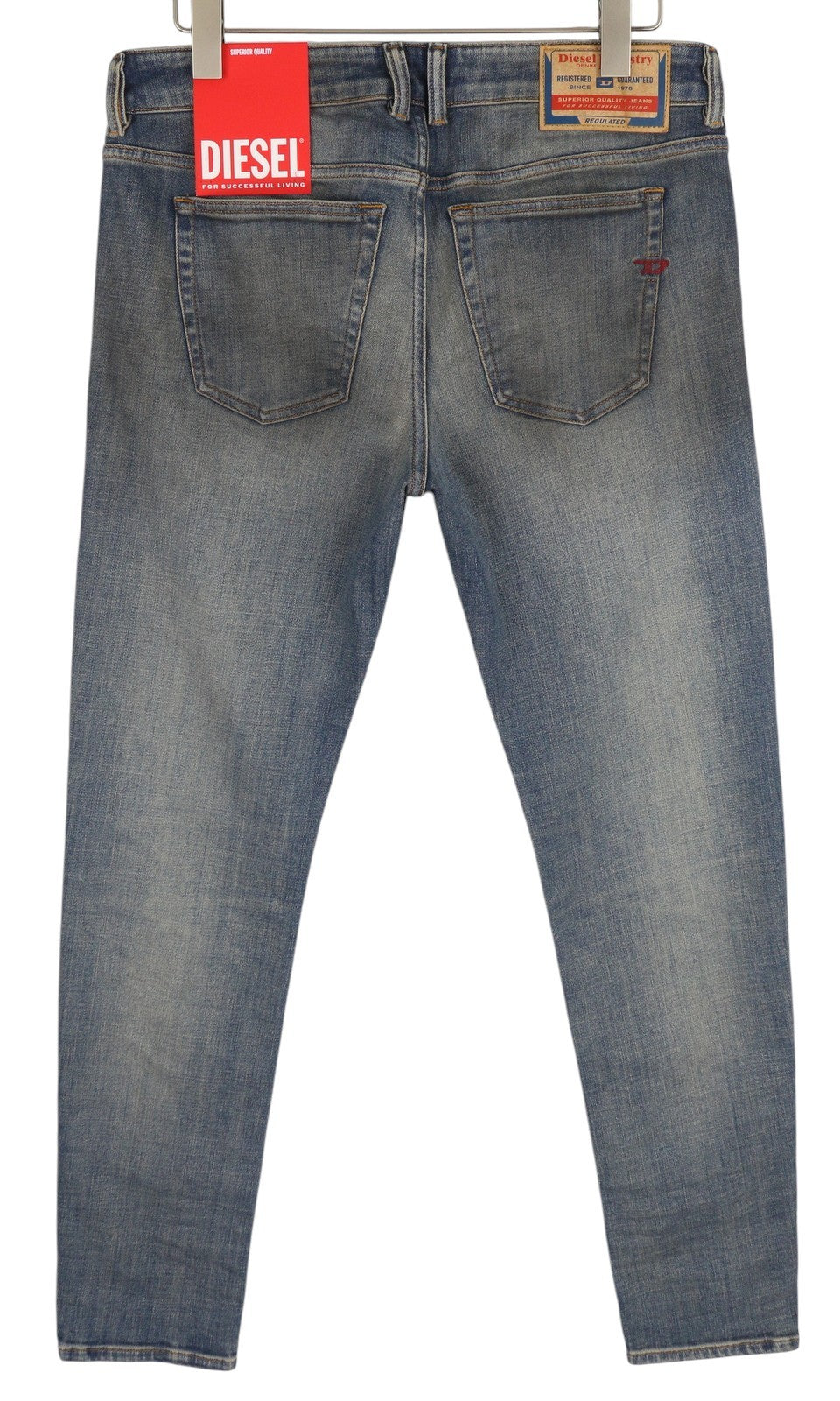 DIESEL 1979 Sleenker 09H69 Men Jeans W34/L32 Skinny Low Waist Blue Denim RRP225