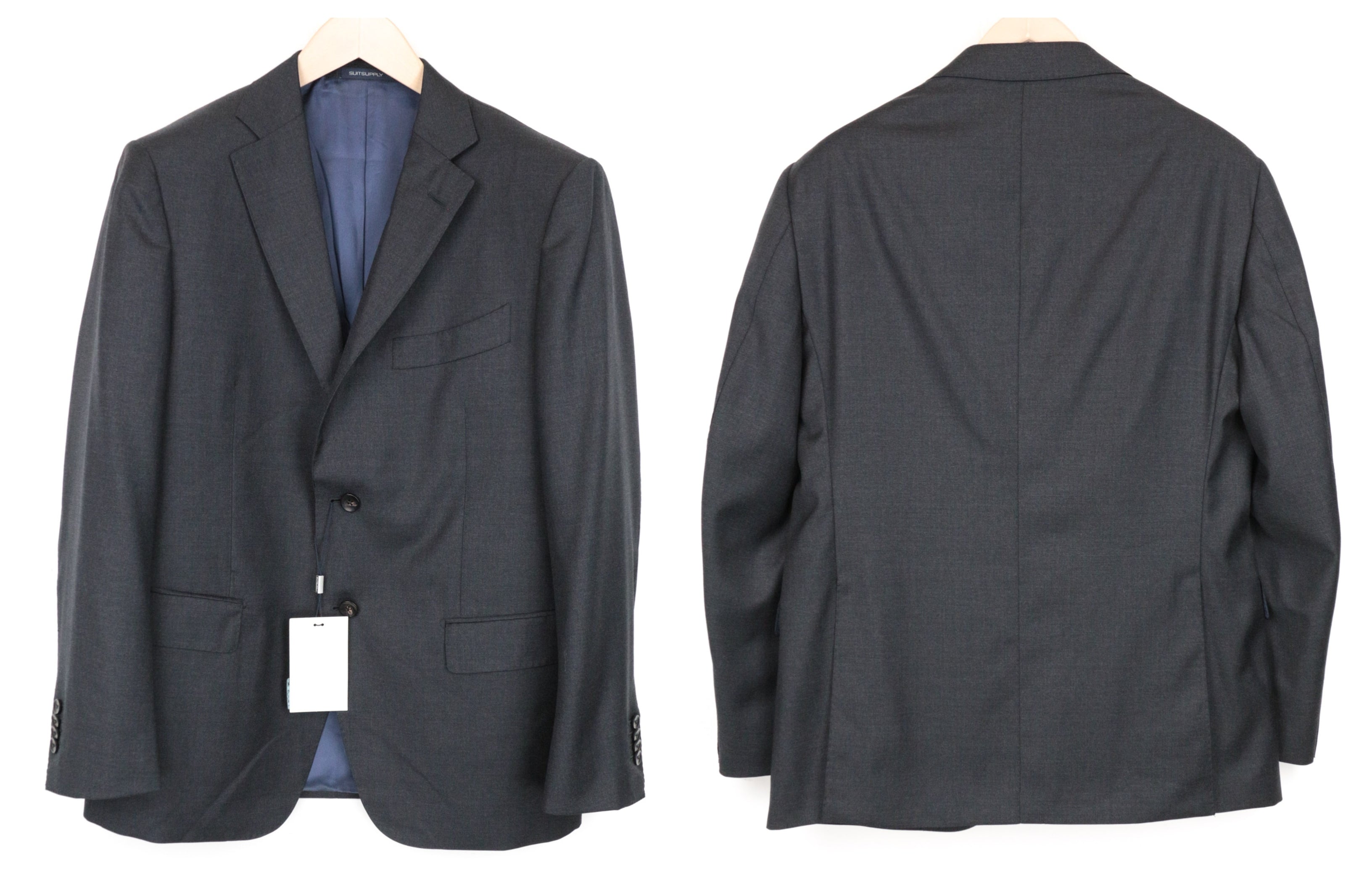 SUITSUPPLY Napoli Men's Suit UK42S Grey Melange 3Pc Wool Formal Slim