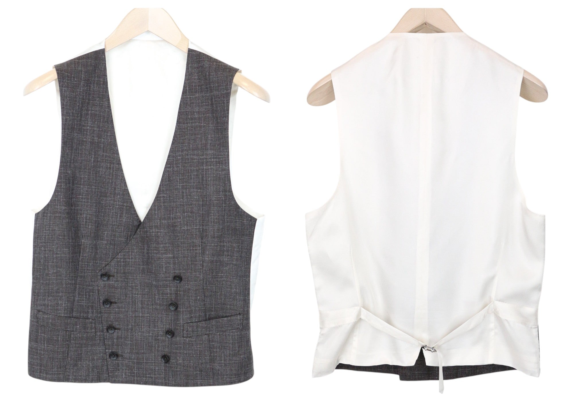 SUITSUPPLY Havana Patch Men's Suit UK36R Wool Silk Linen Brown Slim 3-Piece