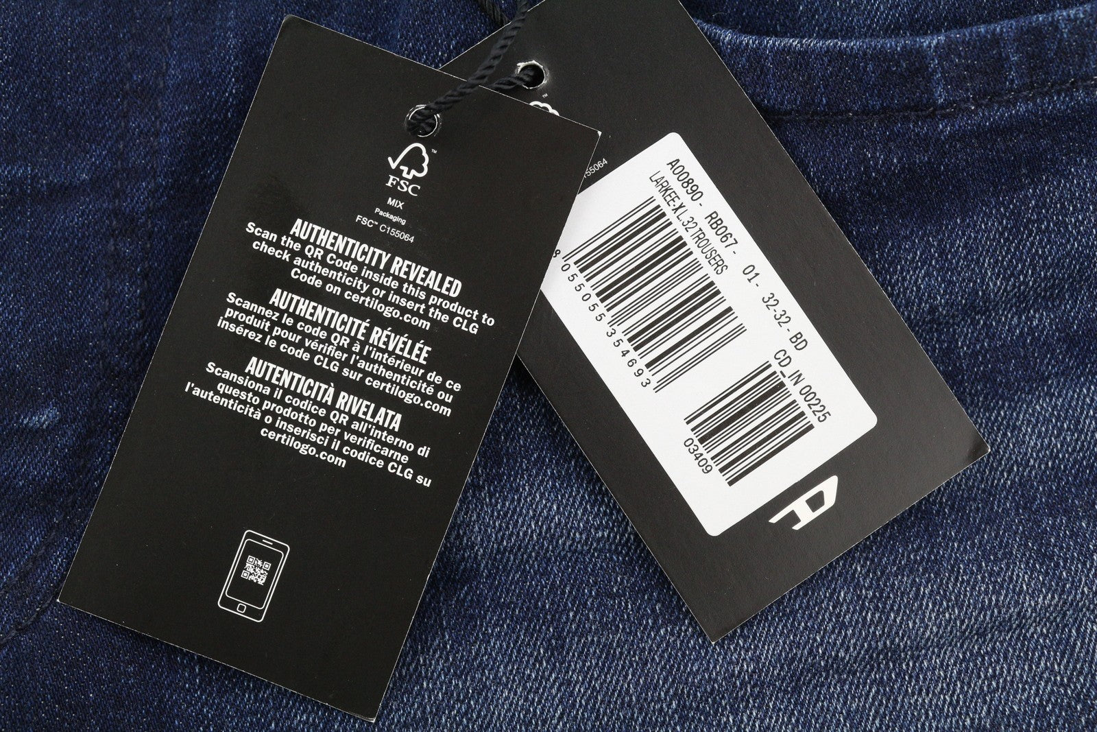 DIESEL 1985 Larkee RB067 Men's W32/L32 Straight Washed Blue Button Jeans