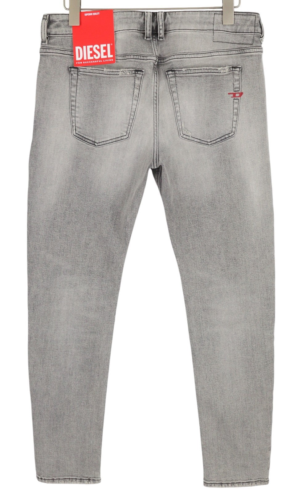 DIESEL 1979 Sleenker E9B97 Men's W32/L32 Skinny Low Rise Grey Distressed RRP250