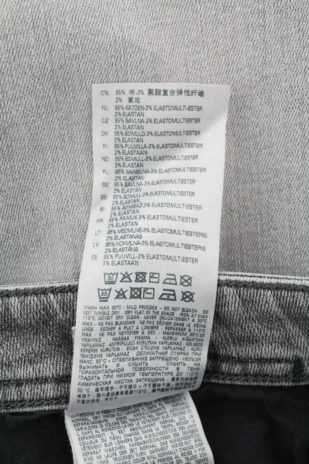 DIESEL 1979 Sleenker E9B97 Men's W32/L34 Skinny Grey Worn Look Low Waist RRP250