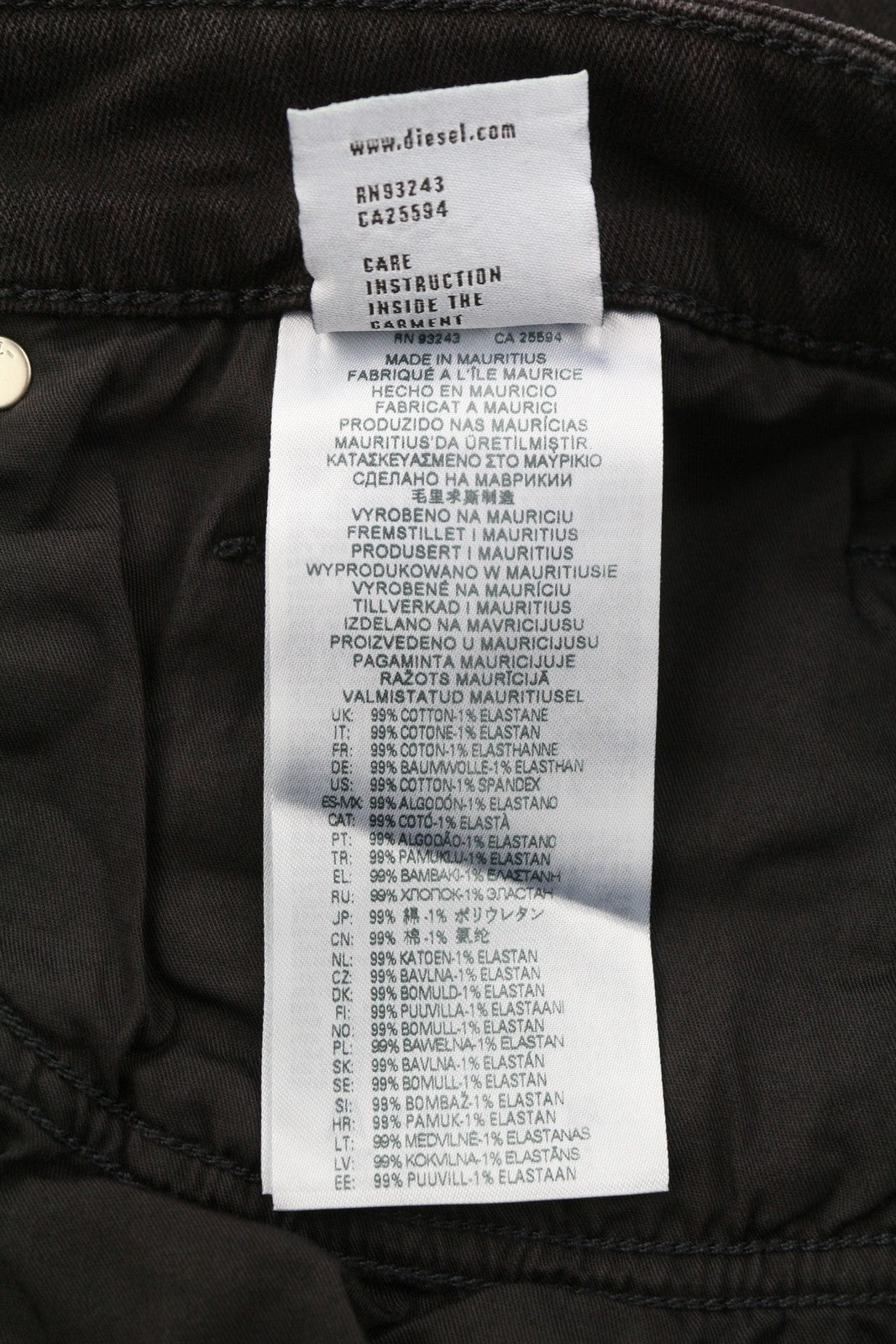 DIESEL D-Luster 0IHAU Men's W36/L32 Slim Black Washed Buttoned Denim