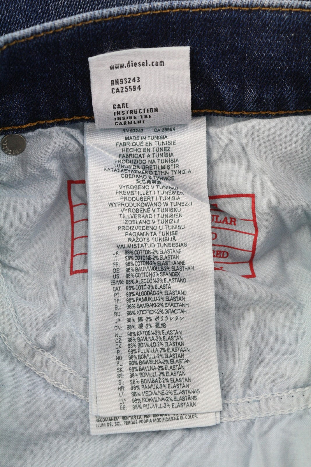 DIESEL 2005 D-Fining 09E45 Men's W28/L32 Blue Washed Distressed Regular RRP175