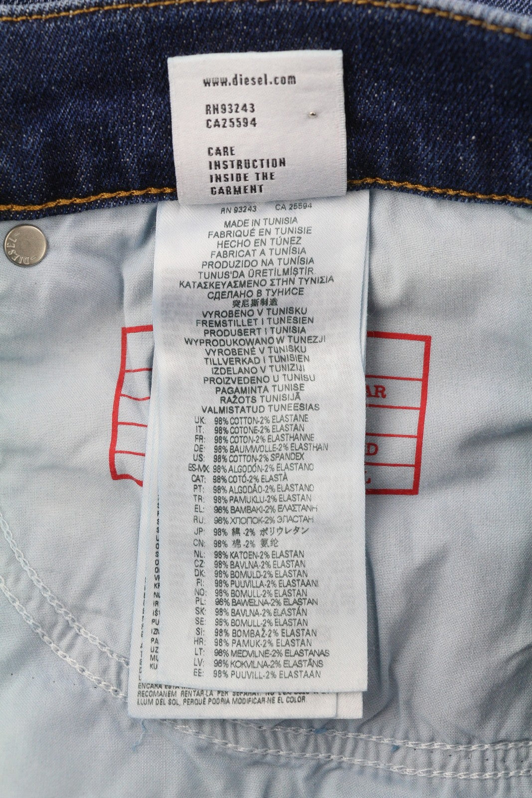 DIESEL 2005 D-Fining 09E45 Men's W36/L32 Blue Washed Regular Distressed RRP175