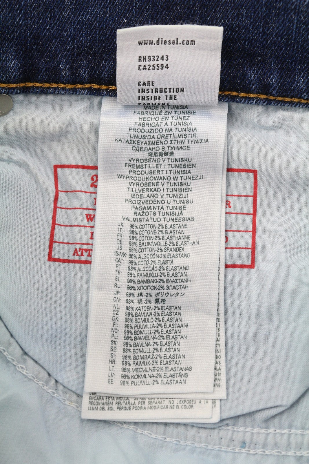 DIESEL 2005 D-Fining 09E45 Men's W32/L32 Washed Blue Regular Distressed RRP175